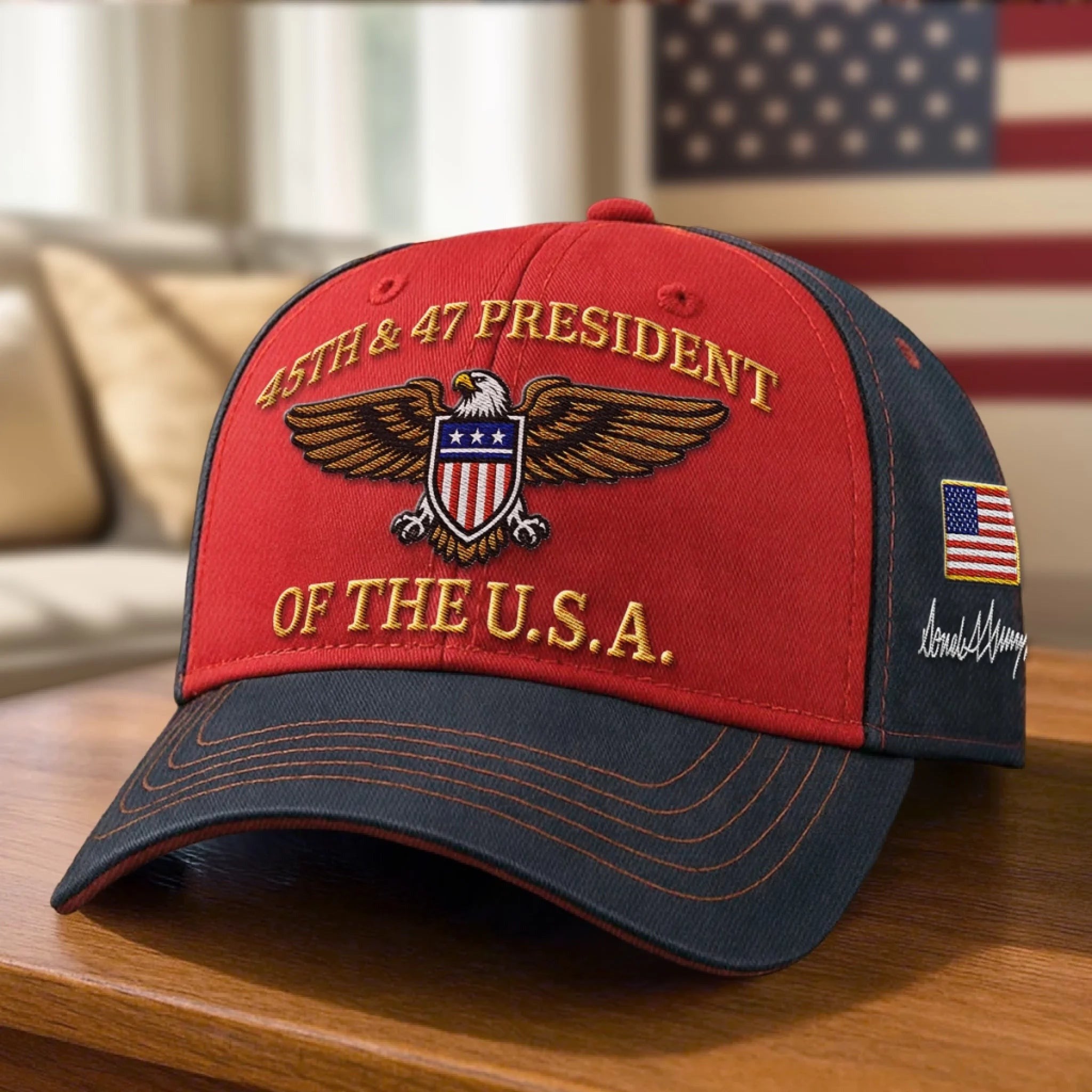 45th And 47 President Hat Eagle Of The USA Cap Gifts For Conservative Supporters