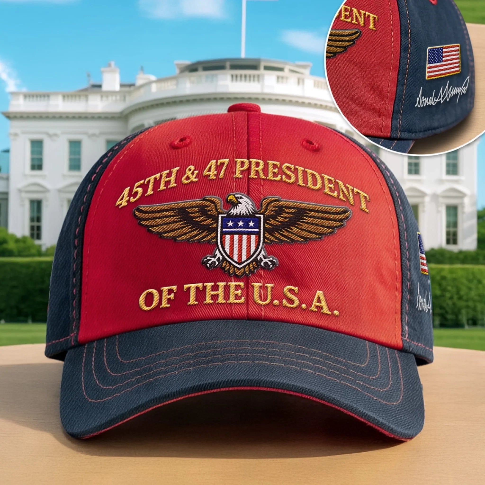 45th And 47 President Hat Eagle Of The USA Cap Gifts For Conservative Supporters