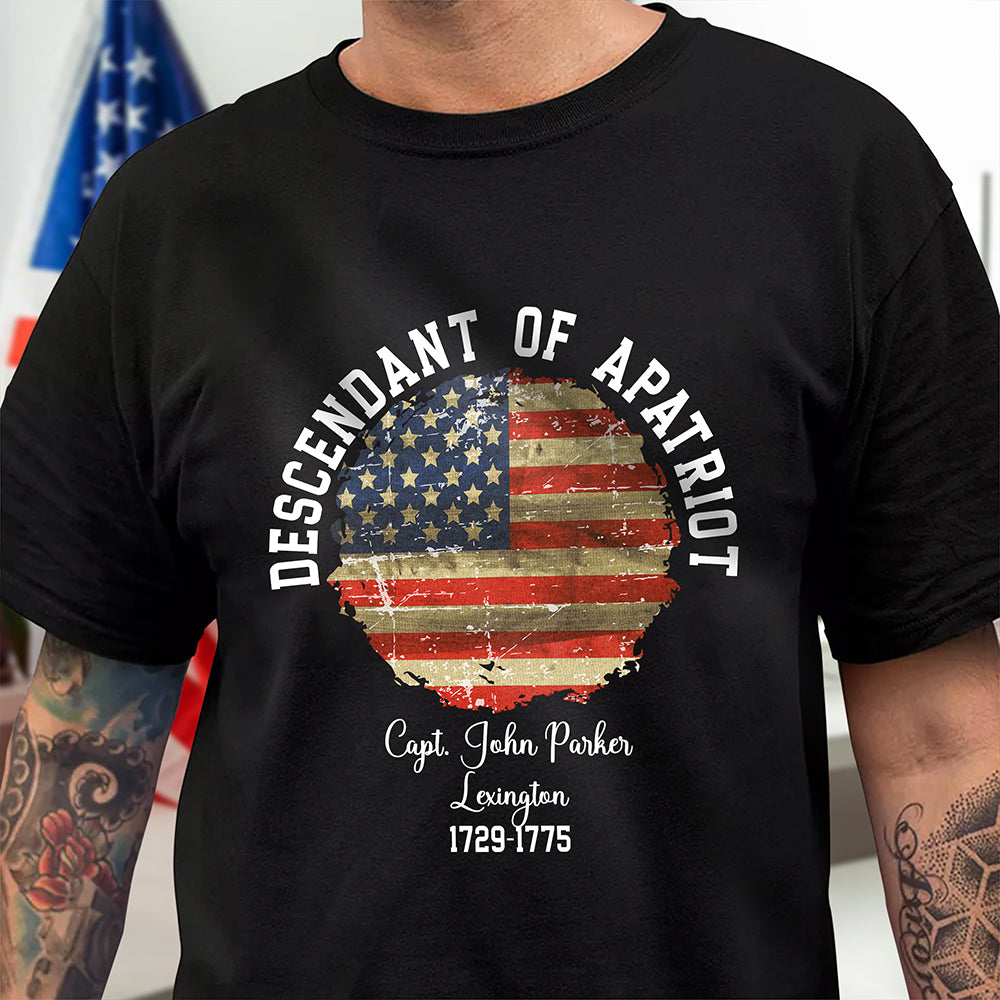 Personalized Name Descendant Of A Patriot Dark Shirt LM32 895543