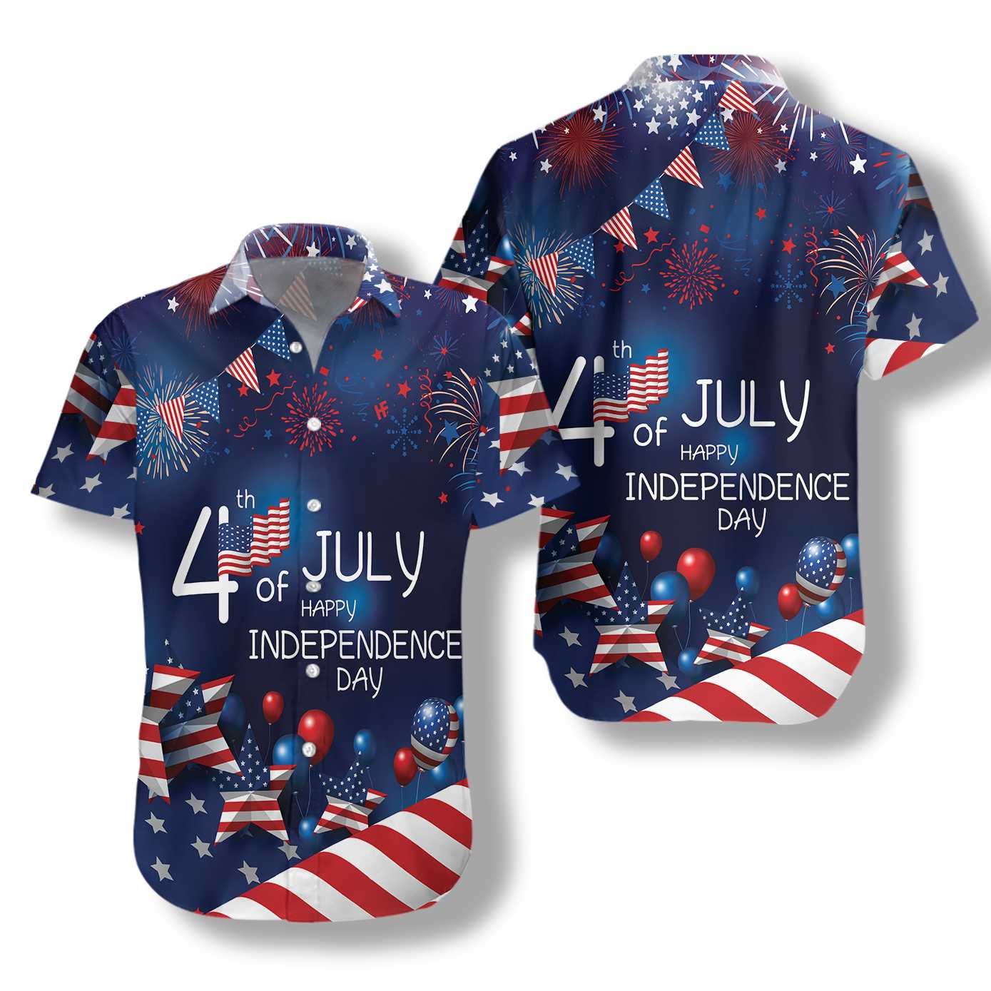 4th July Happy Independence Day US Flag Hawaiian Shirt, 4th Of July America Flag Aloha Shirt For Men, Perfect Gift For Patriots, Friends, Husband, Boyfriend, Family