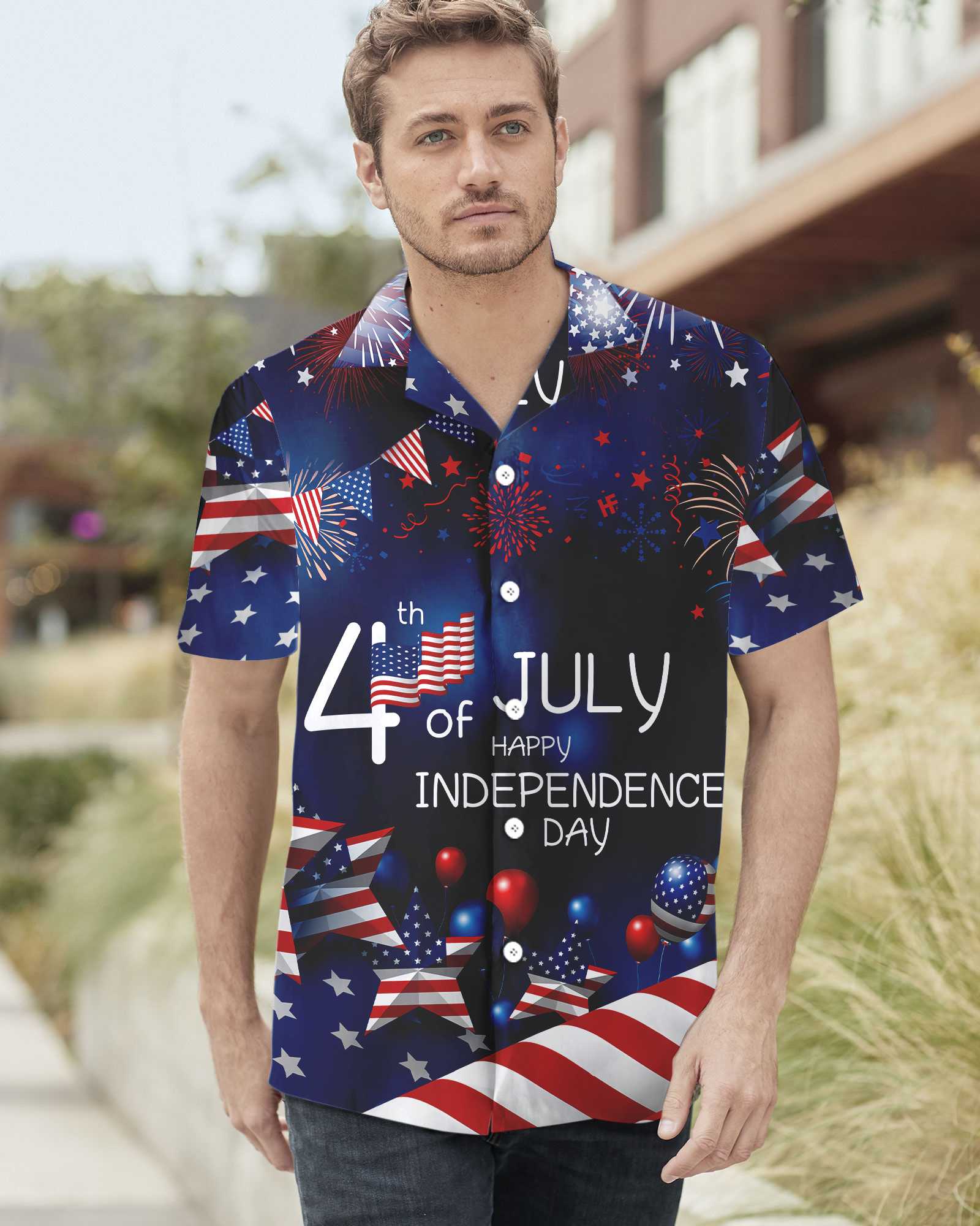 4th July Happy Independence Day US Flag Hawaiian Shirt, 4th Of July America Flag Aloha Shirt For Men, Perfect Gift For Patriots, Friends, Husband, Boyfriend, Family