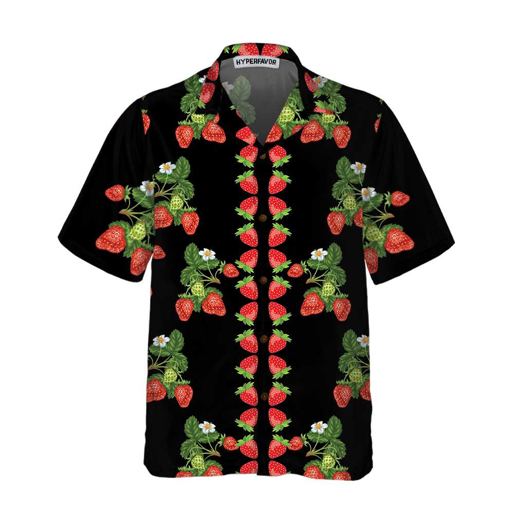 50s Style Strawberries Hawaiian Shirt, Strawberry Aloha Shirt For Men & Women, Perfect Gift For Strawberry Lovers