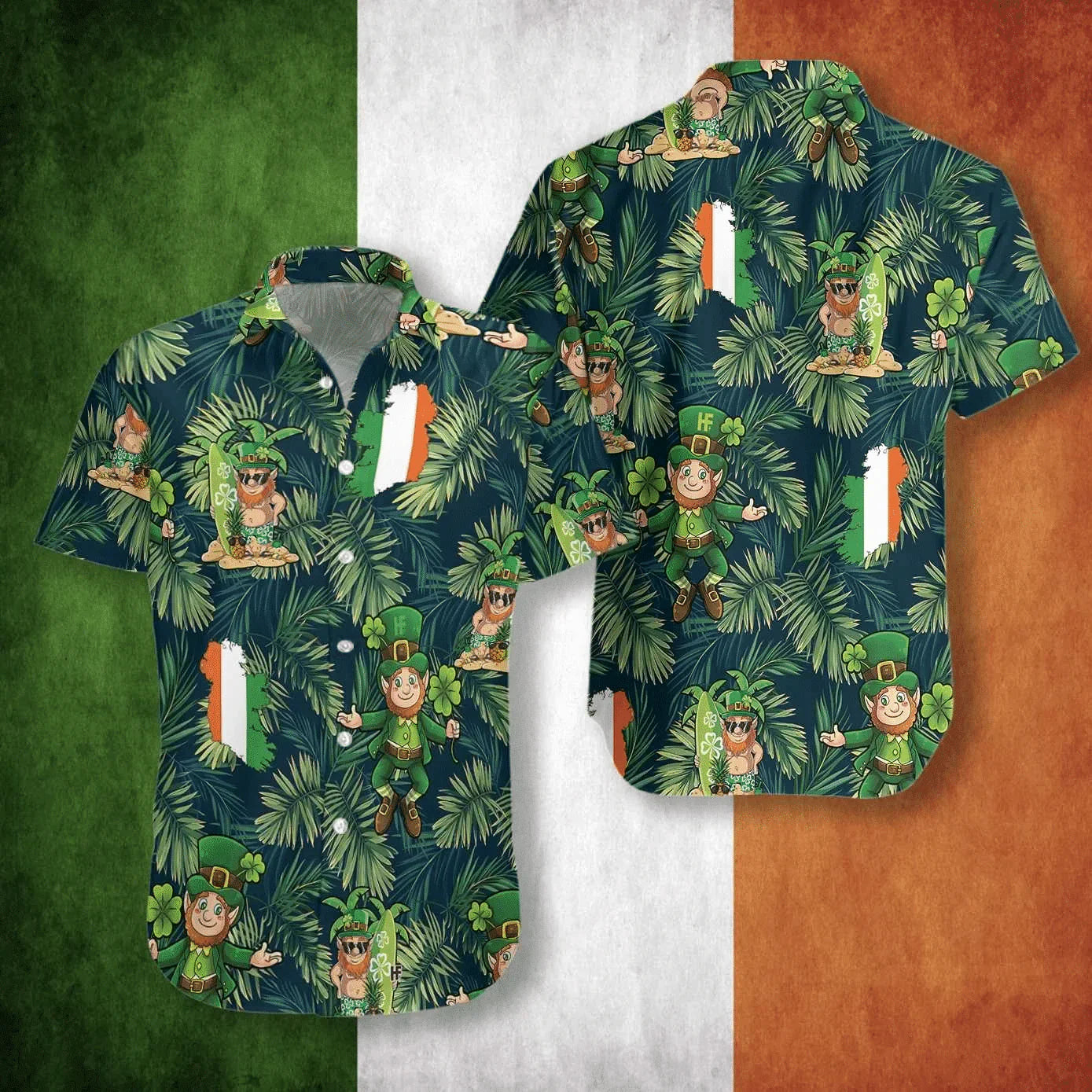 Irish Pride Happy St Patricks Day Hawaiian Shirt, Tropical Patrick's Day Aloha Shirt - Summer Gift For Men, Women