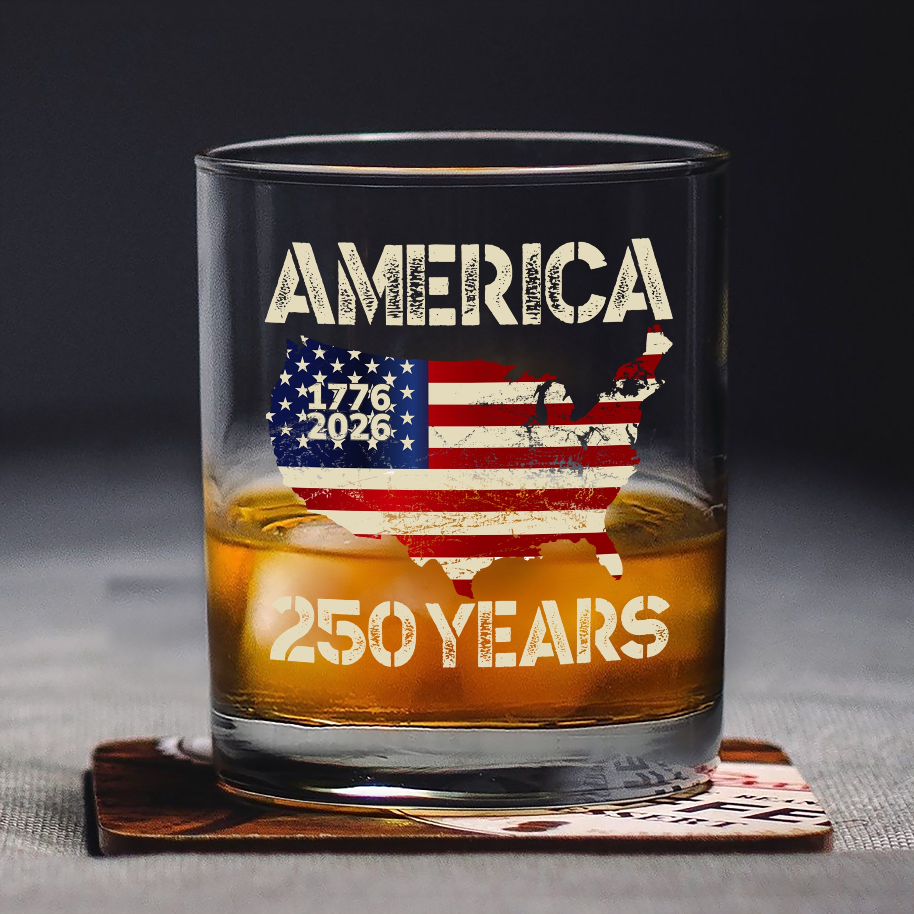 250 Years American Anniversary 250th Independence Day Whiskey Glass Anniversary Gift