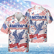 Eagle America 250 Years Of Freedom Hawaiian Shirt Patriotic Apparel Veteran Gift