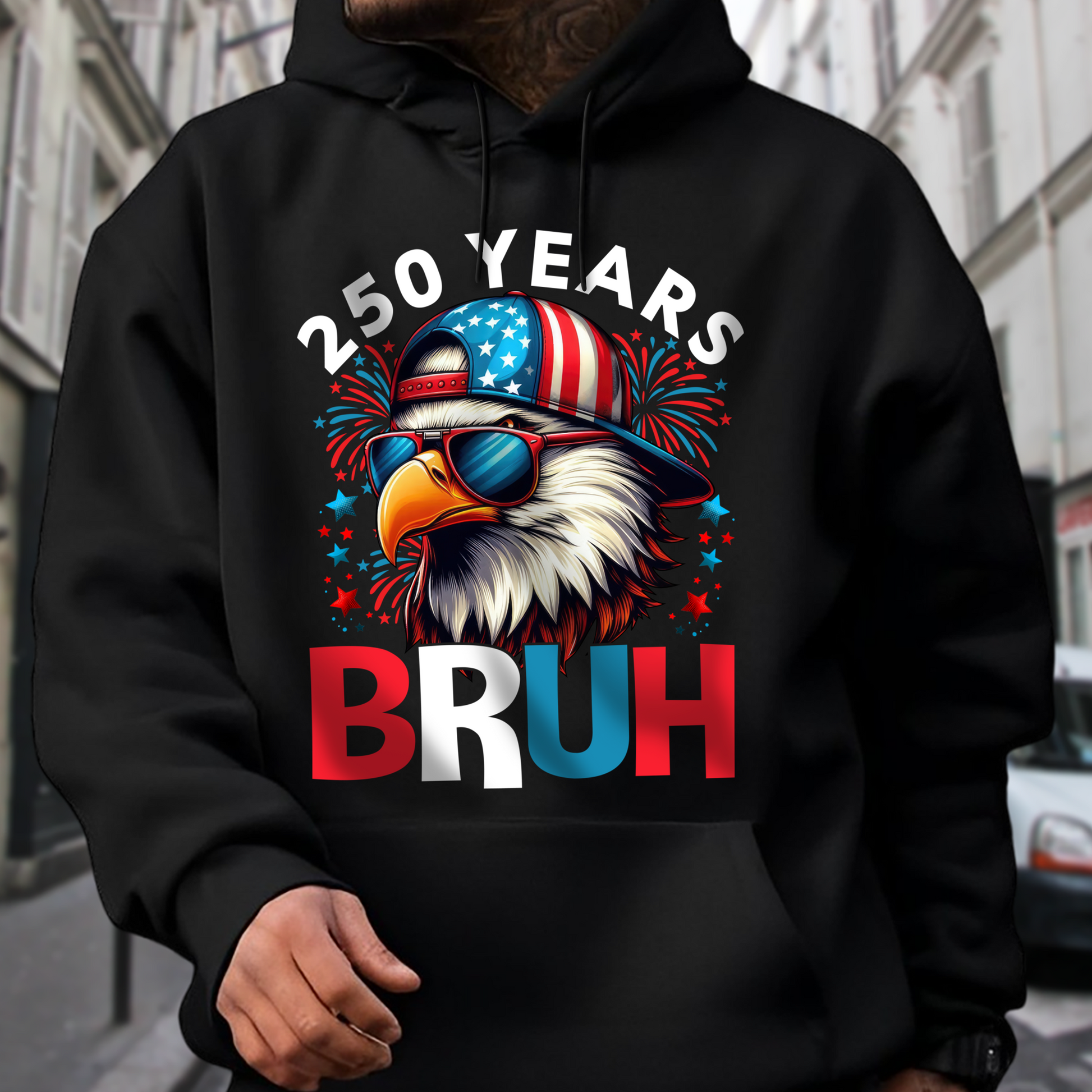 250 Years USA Bruh 250th Birthday 1776-2026 Eagle Flag Dark Shirt HA75 897318