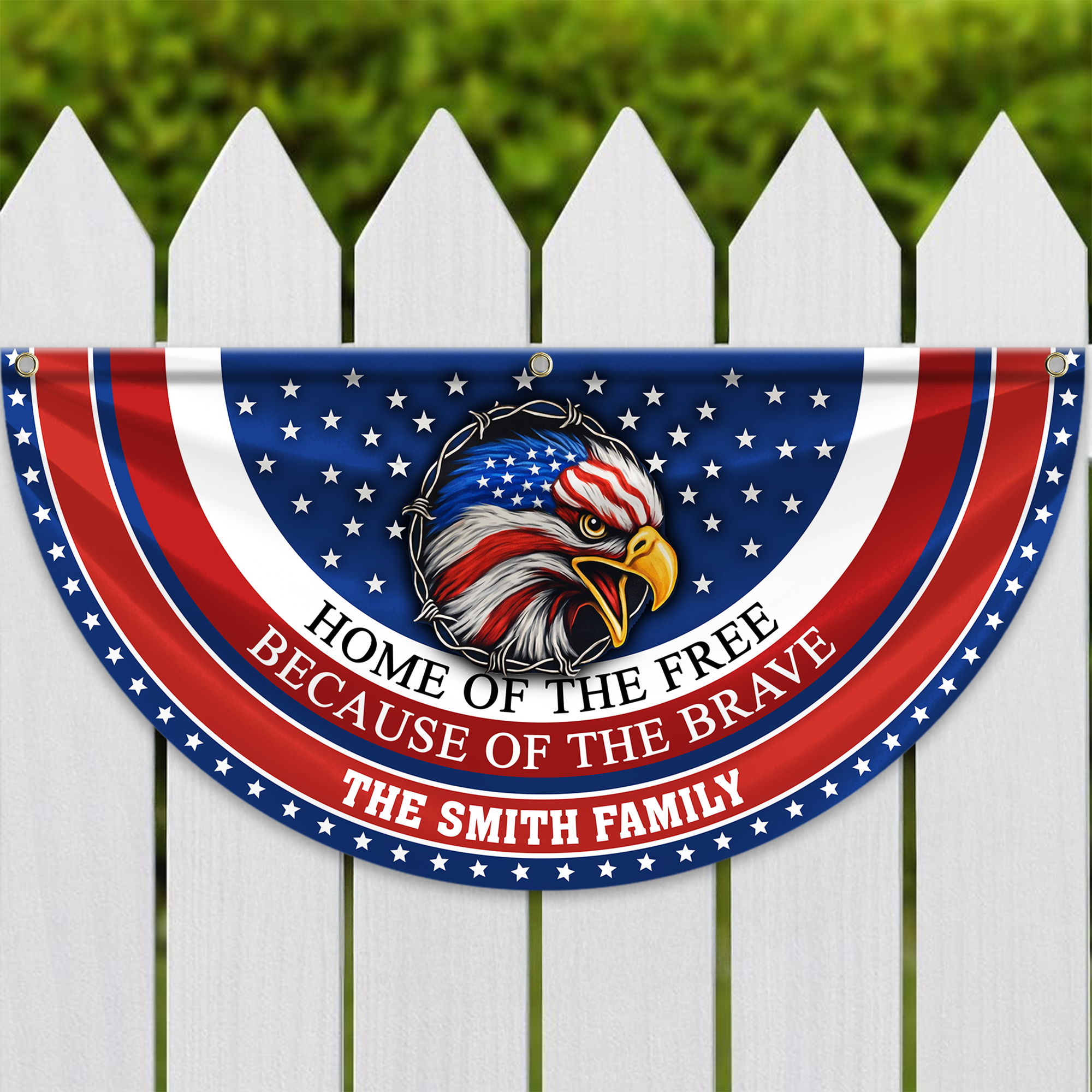 Custom Family Name Home Of The Free Because Of The Brave NonPleated Fan Flag Gift Ideas 25 Years