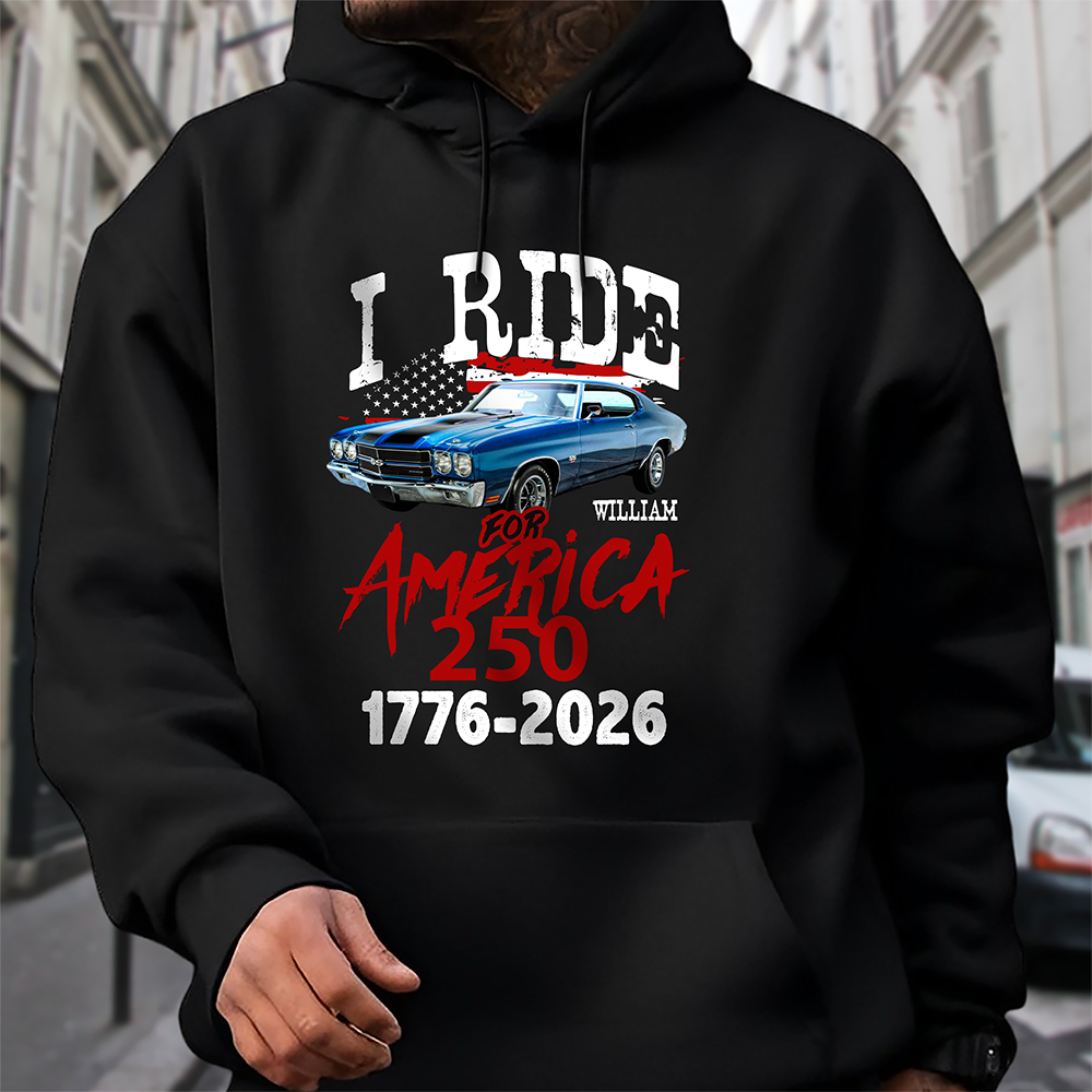 Custom Car Photo I Ride for American 250 Dark Shirt Gifts For Dad