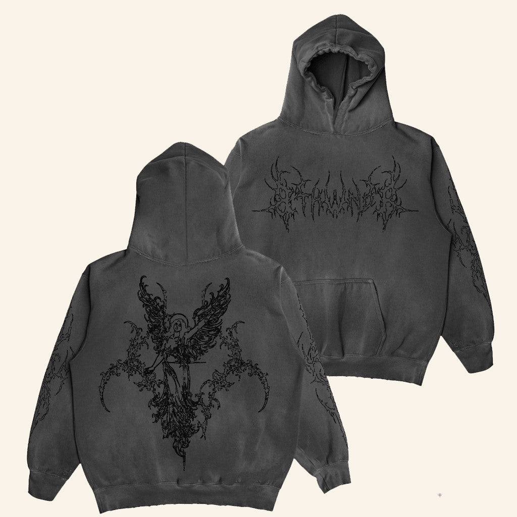 8THWNDR Merch Sigil Angel Vintage Hoodie Birthday Gifts Ideas For Him - Thriftgiftshop