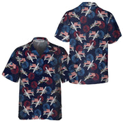 A-26 Invader Aircraft American Flag Firework Hawaiian Shirt, Military Airplane Aloha Shirt For Men, Perfect Gift For Patriots, Friends, Husband, Boyfriend, Family