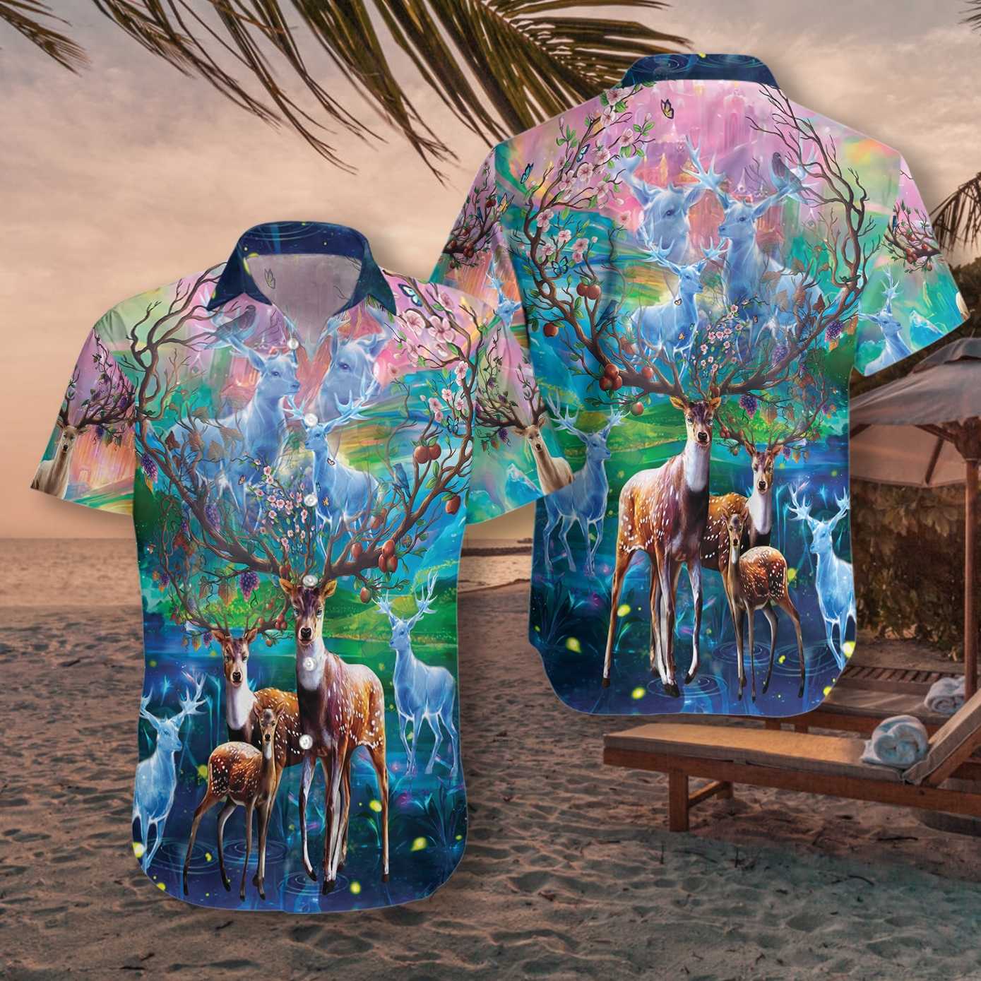 Amazing Deer Hawaiian Shirt, Deer Color Aloha Shirt For Men & Women, Best Gift For Deer Lovers
