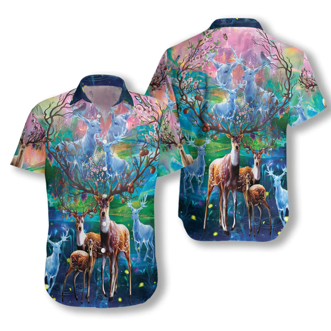 Amazing Deer Hawaiian Shirt, Deer Color Aloha Shirt For Men & Women, Best Gift For Deer Lovers