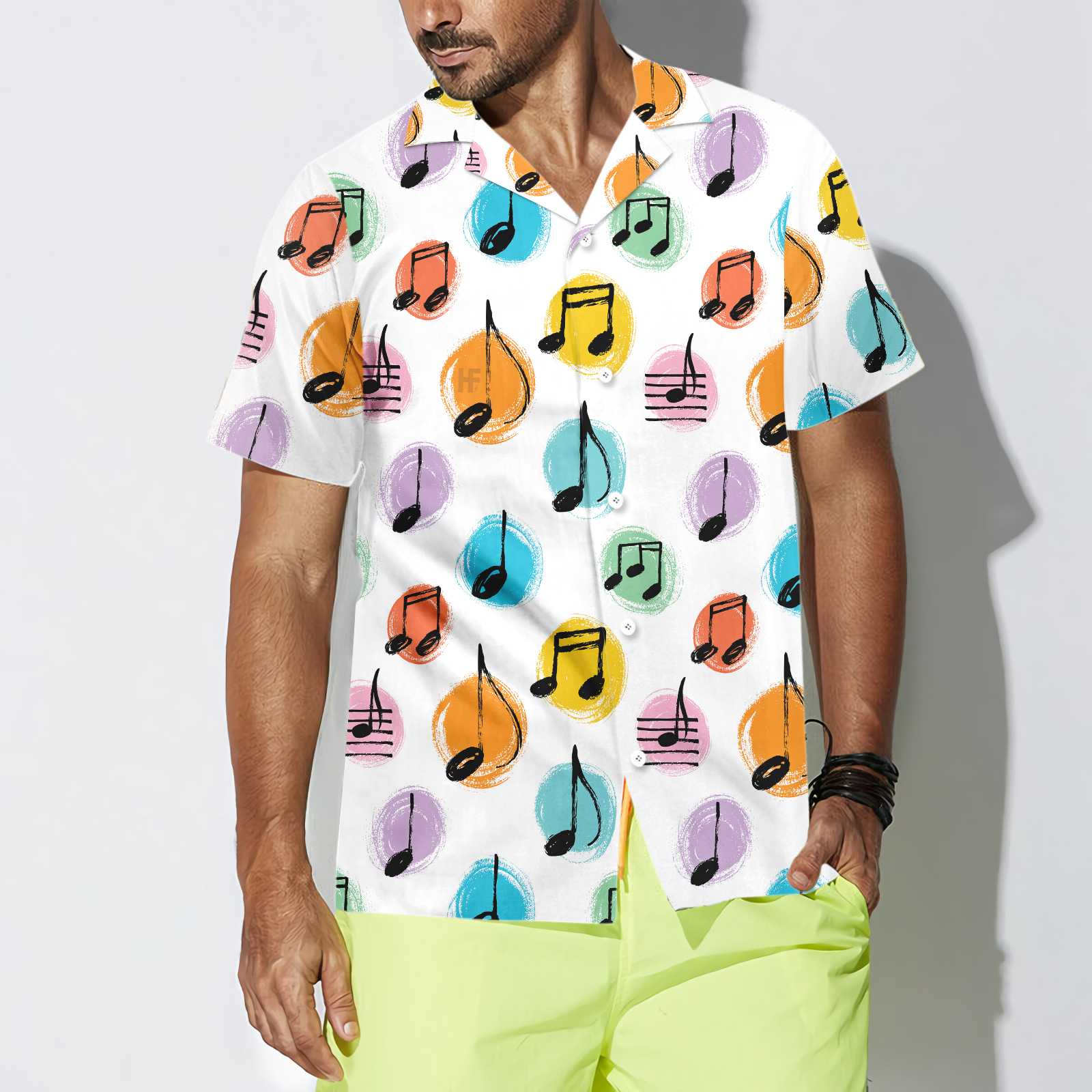 Musical Notes Pattern Hawaiian Shirt, A Good Day To Teach Tiny Musicians Music Teacher Aloha Shirt, Best Gift For Music Teacher