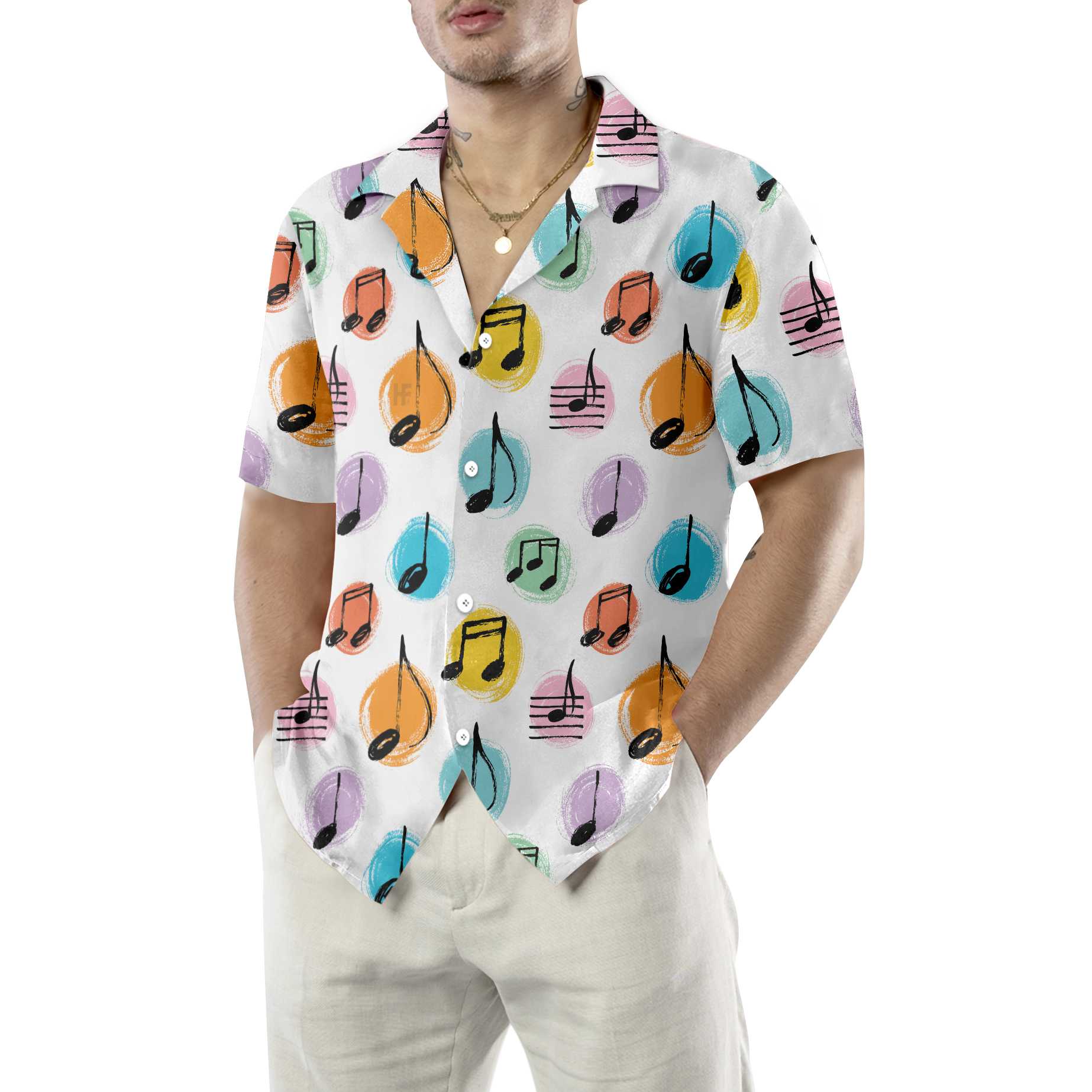 Musical Notes Pattern Hawaiian Shirt, A Good Day To Teach Tiny Musicians Music Teacher Aloha Shirt, Best Gift For Music Teacher