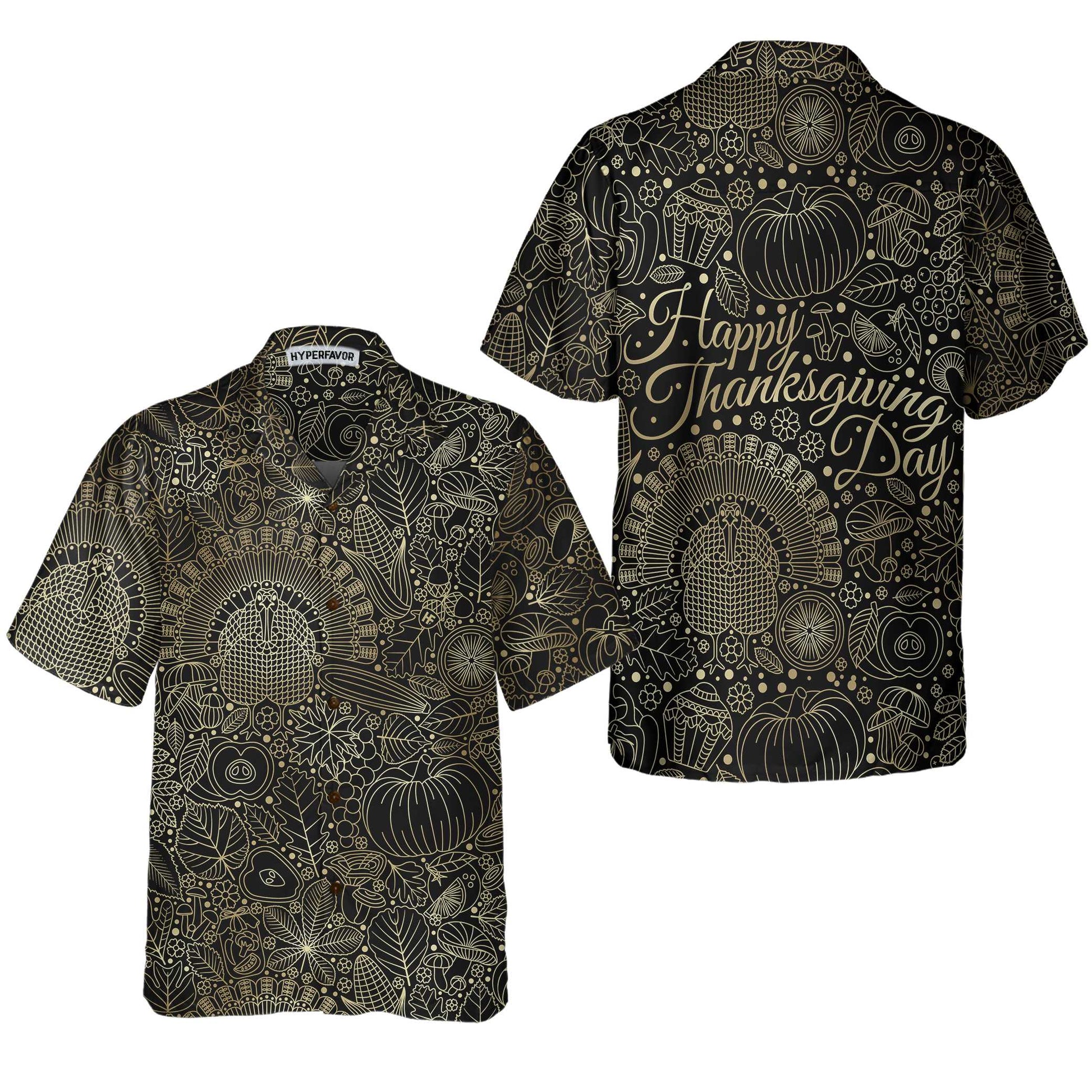 A Luxury Thanksgiving Day Hawaiian Shirt, Stylish Thanksgiving Aloha Shirt For Men And Women, Perfect Gift For Thanksgiving Day