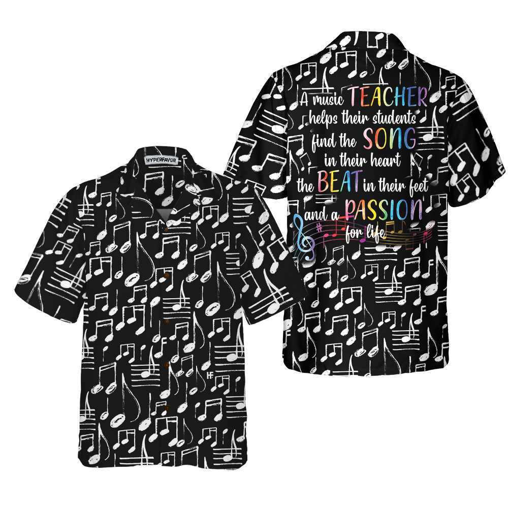 Musical Notes Pattern A Music Teacher Hawaiian Shirt, Stylish Music Teacher Aloha Shirt, Unique Music Teacher Appreciation Gift