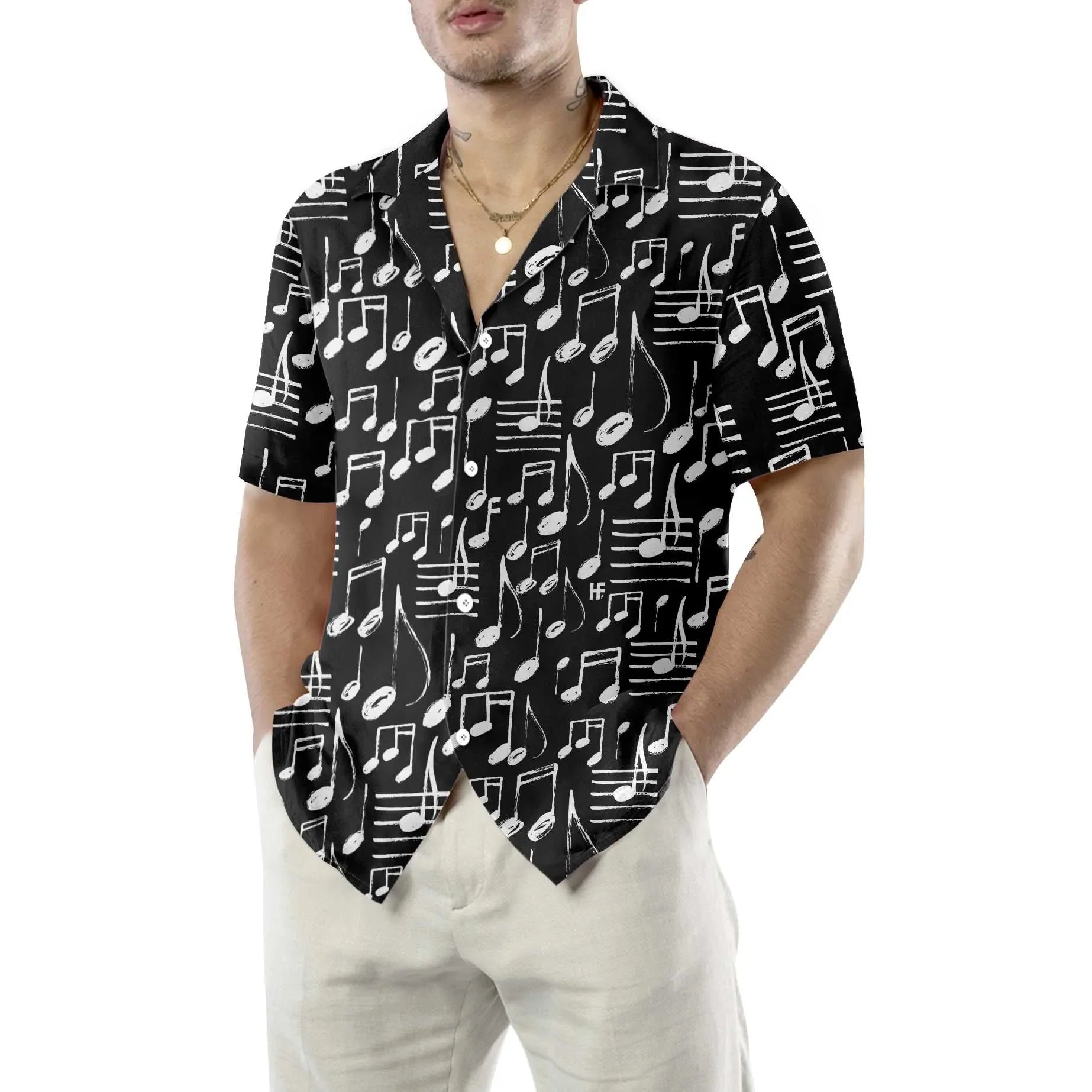 Musical Notes Pattern A Music Teacher Hawaiian Shirt, Stylish Music Teacher Aloha Shirt, Unique Music Teacher Appreciation Gift