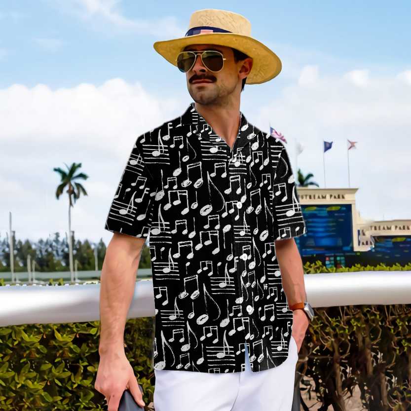 Musical Notes Pattern A Music Teacher Hawaiian Shirt, Stylish Music Teacher Aloha Shirt, Unique Music Teacher Appreciation Gift