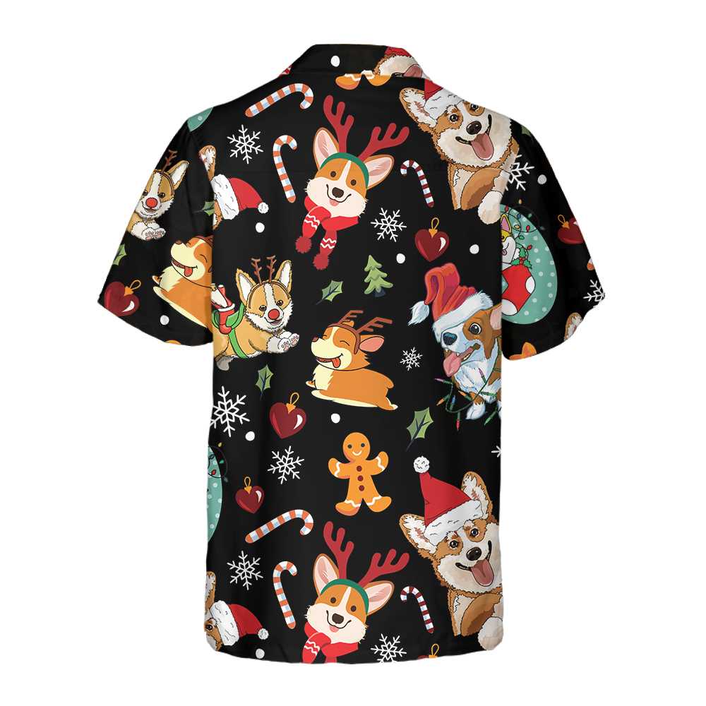 Adorable Corgis Dog Merry Christmas Hawaiian Shirt, Funny Pembroke Welsh Corgi Dog Pattern Aloha Shirt, Christmas Gift For Corgi Lovers, Dog Lovers