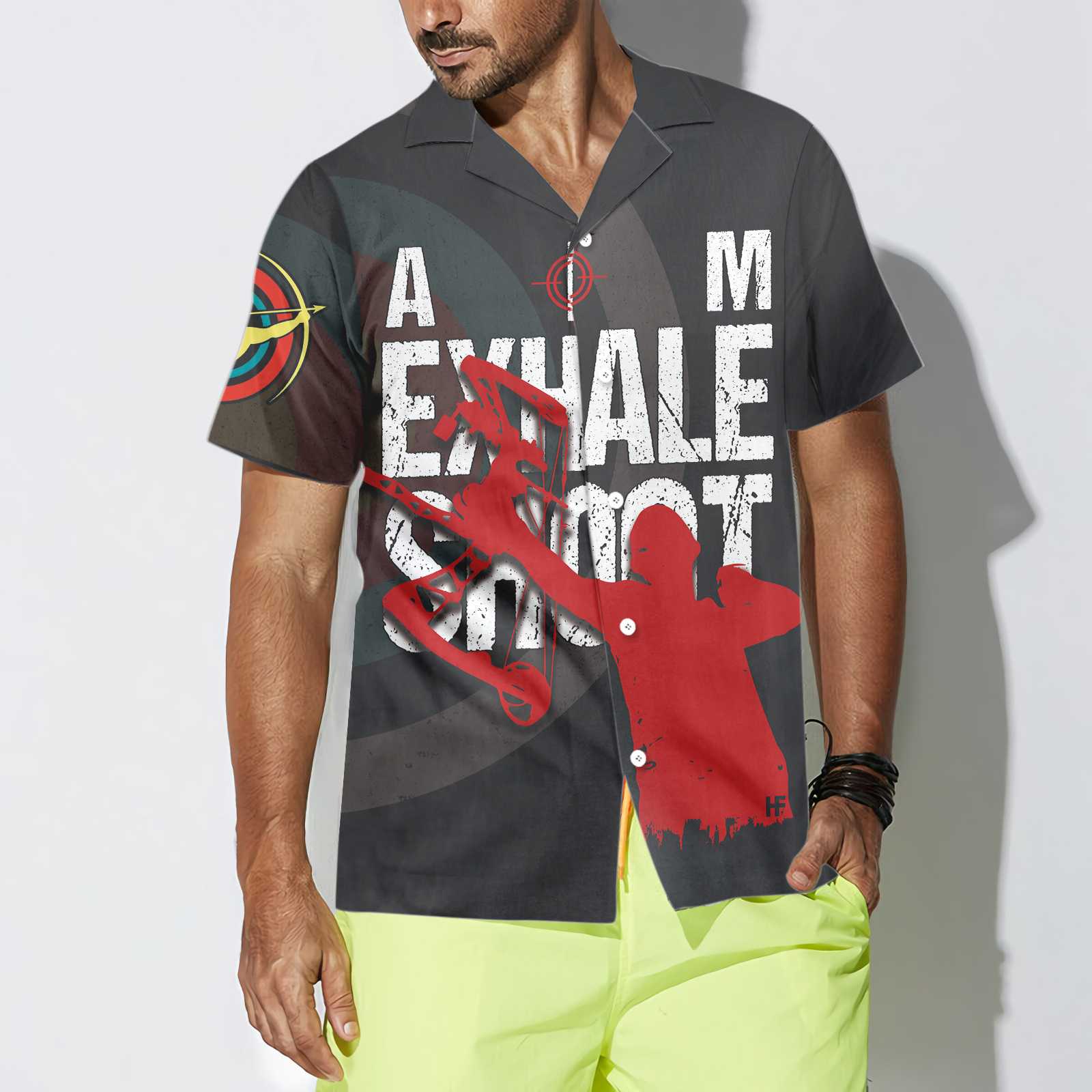 Cool Archer Archery Hawaiian Shirt, Aim Exhale Shoot Aloha Shirt For Men Women, Perfect Gift For Archery Lovers