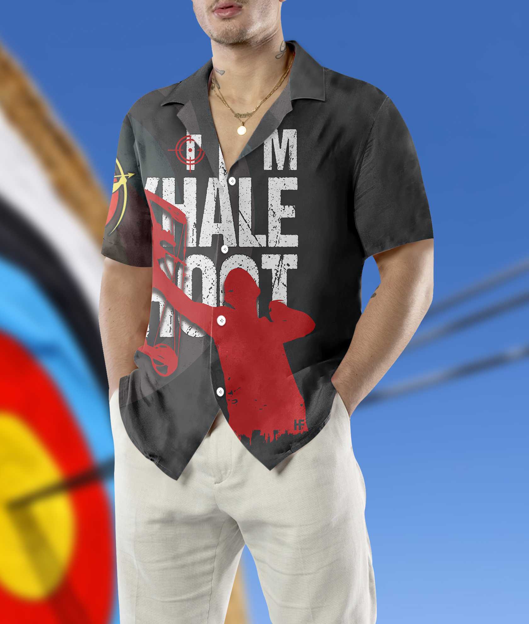 Cool Archer Archery Hawaiian Shirt, Aim Exhale Shoot Aloha Shirt For Men Women, Perfect Gift For Archery Lovers