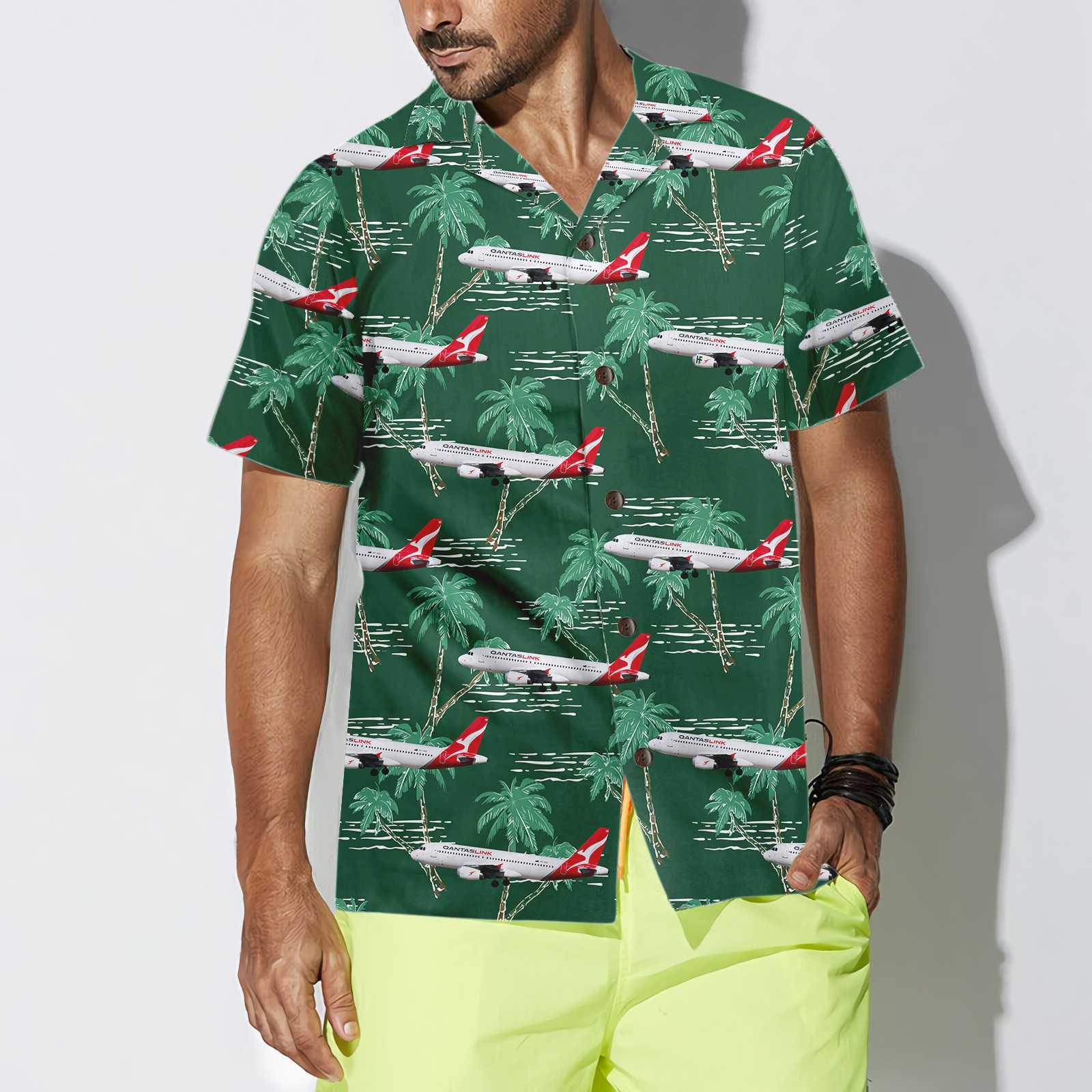 Airbus Pattern Hawaiian Shirt, Tropical Aircraft & Airplane Aloha Shirt, Aviation Shirt For Men, Perfect Gift For Friends, Husband, Boyfriend, Family