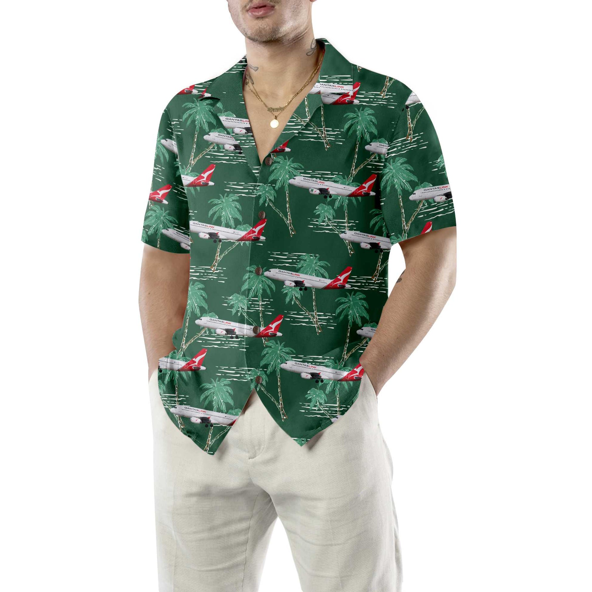 Airbus Pattern Hawaiian Shirt, Tropical Aircraft & Airplane Aloha Shirt, Aviation Shirt For Men, Perfect Gift For Friends, Husband, Boyfriend, Family