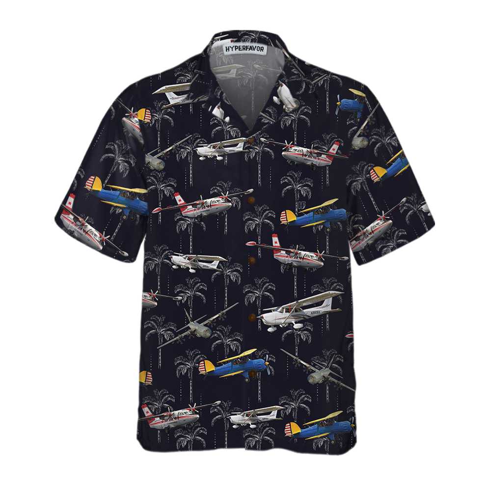 Aircraft On Coconut Forest Hawaiian Shirt, Tropical Aircraft Aviation Aloha Shirt For Men, Perfect Gift For Friends, Husband, Boyfriend, Family