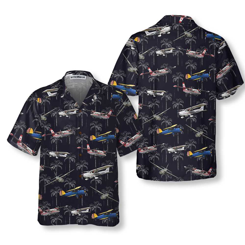Aircraft On Coconut Forest Hawaiian Shirt, Tropical Aircraft Aviation Aloha Shirt For Men, Perfect Gift For Friends, Husband, Boyfriend, Family