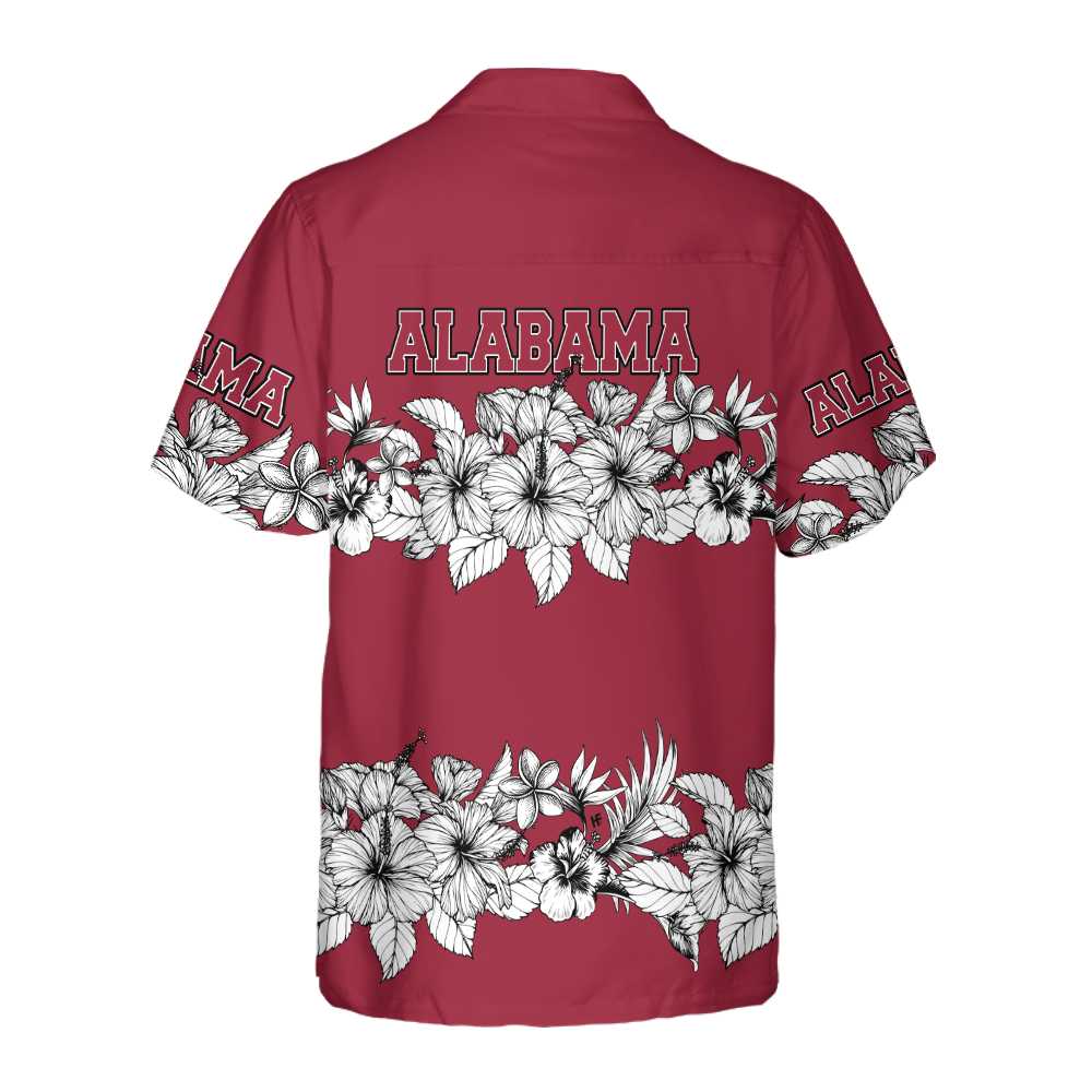 Alabama Flower Hawaiian Shirt, Floral Alabama Aloha Shirt For Men And Women, Perfect Gift For Friends, Husband, Boyfriend, Wife, Girlfriend, Family