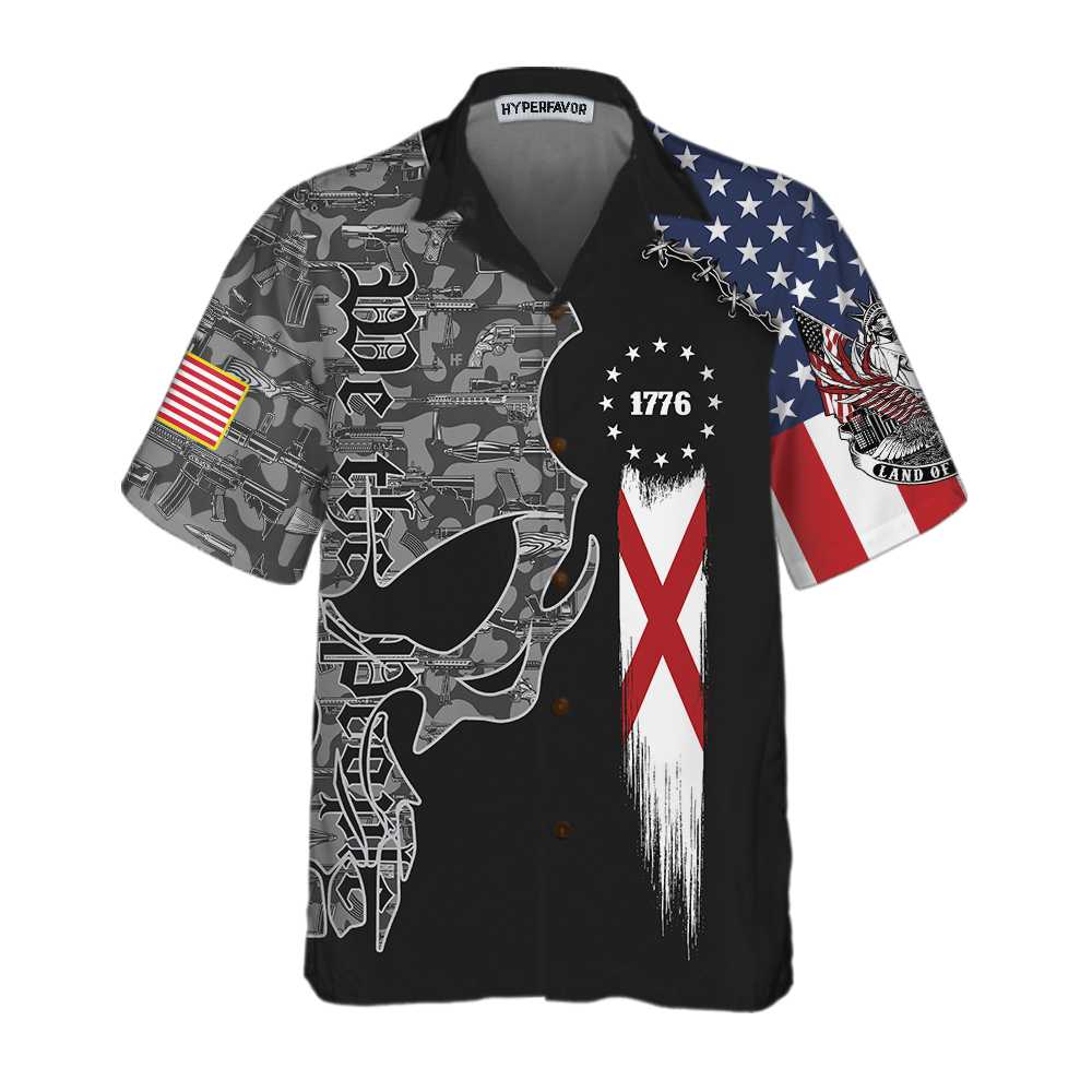 Skull Camouflage Pattern Eagle American Flag Patriot Hawaiian Shirt, Sons Of America Aloha Shirt, Gift For Adults