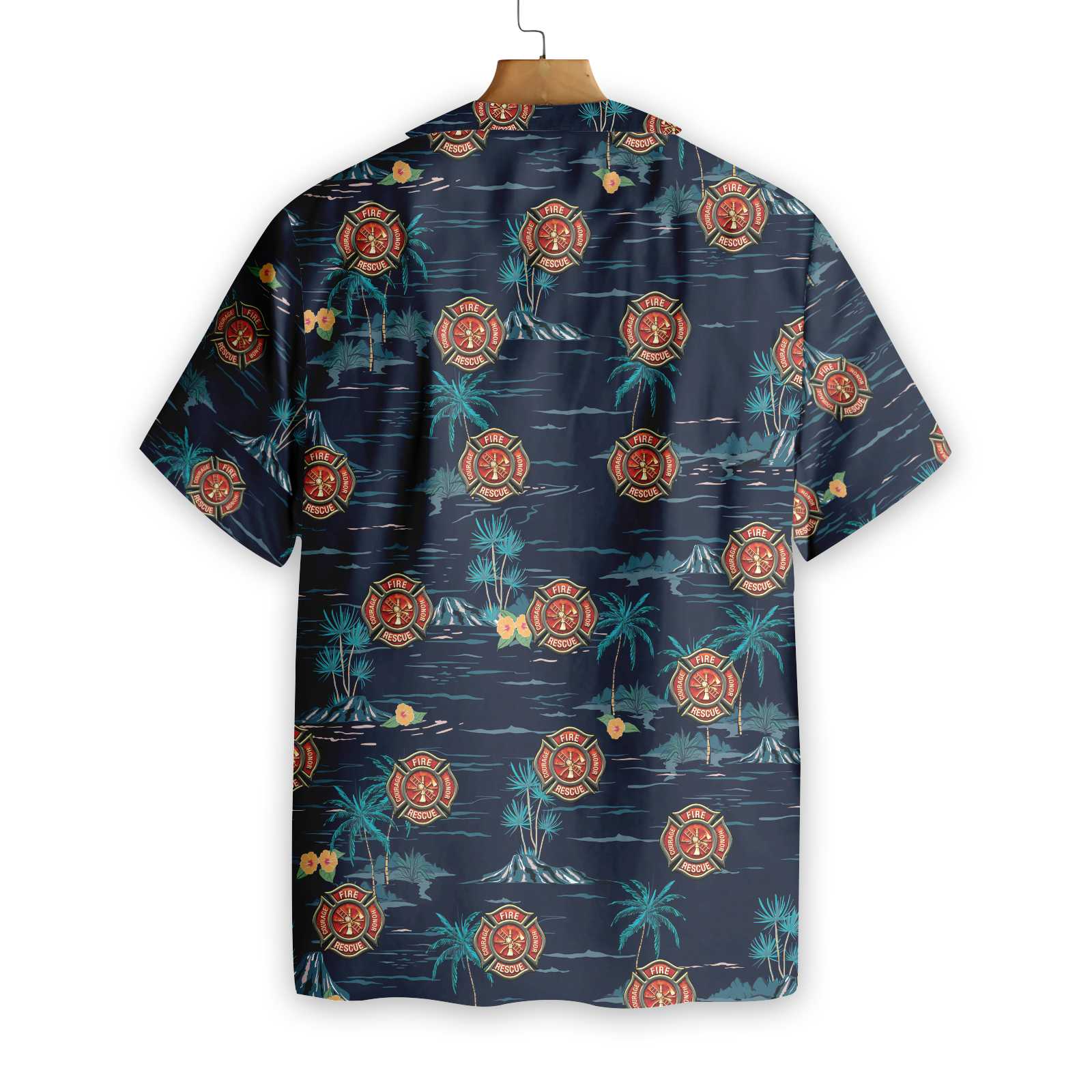 Tropical Navy Firefighter Hawaiian Shirt, All Gave Some Some Gave All Firefighter Aloha Shirt For Men, Perfect Gift For Firefighter
