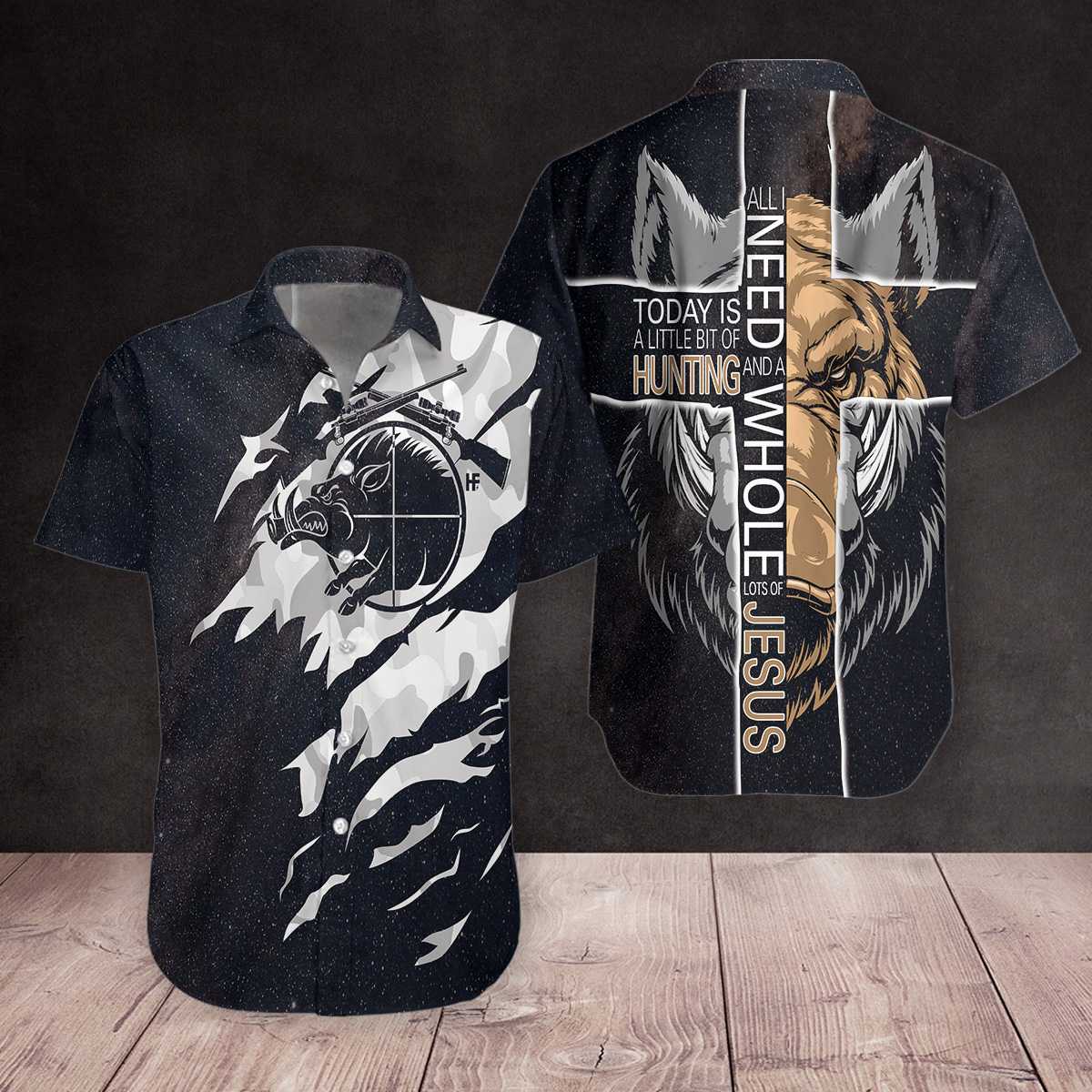 Hunting Hawaiian Shirt, All I Need Today is A Little Bit of Hunting Aloha Shirt For Men And Women, Perfect Gift For Friends, Husband, Boyfriend, Family, Wife, Girlfriend