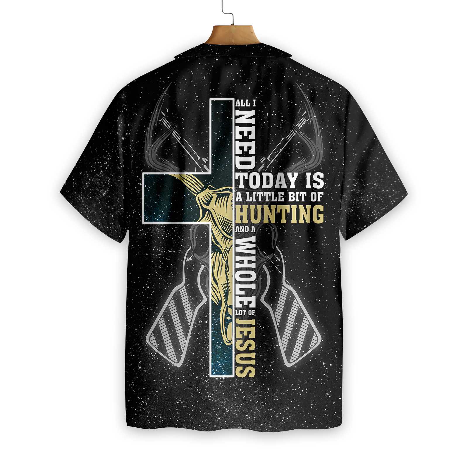 Hunting Black Hawaiian Shirt, All I Need Today is A Little Bit of Hunting Aloha Shirt For Men And Women, Perfect Gift For Friends, Husband, Boyfriend, Family, Wife, Girlfriend
