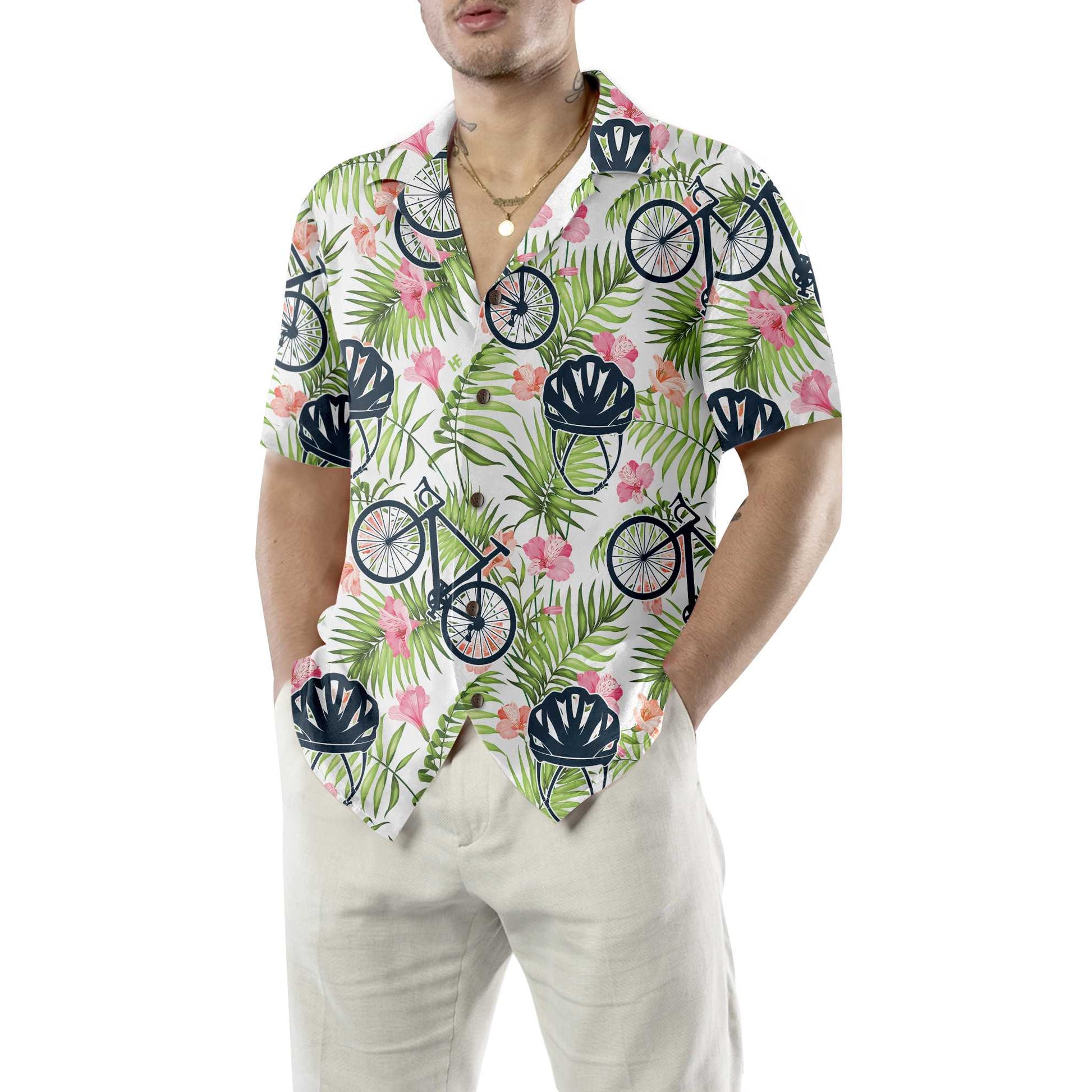 Aloha Cycling Hawaiian Shirt, Bicycle Tropical Aloha Shirt For Men And Women, Best Gift For Bikers