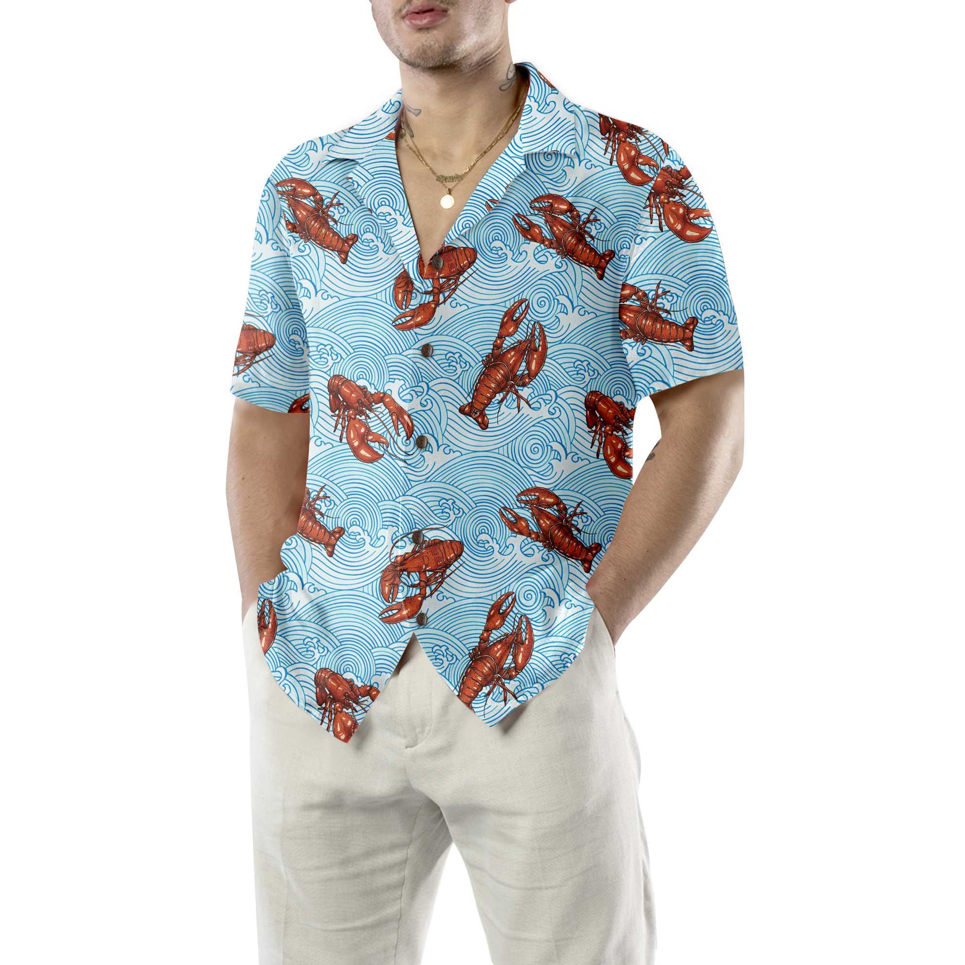 Lobster Hawaiian Shirt, Unique Lobster Print Aloha Shirt For Men And Women, Best Gift For Lobster Lovers