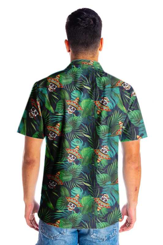 Mexican Skull Hawaiian Shirt, Tropical Aloha Shirt For Men And Women, Best Gift For Men Women, Perfect Gift For Friends, Husband, Boyfriend, Family