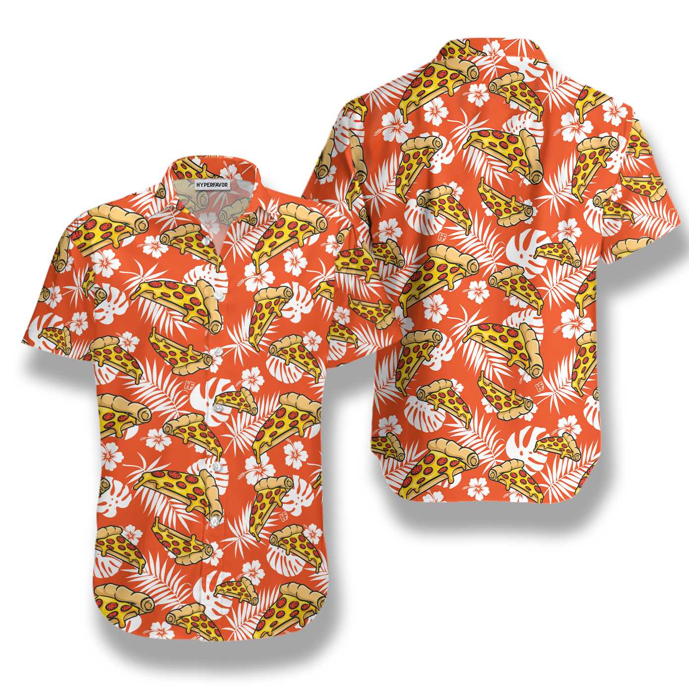 Aloha Tropical Pizza Shirt For Men Hawaiian Shirt, 3D Pizza Hawaiian Shirt, Perpect Gift For Men, Lovers, Husband, Boyfriend, Family