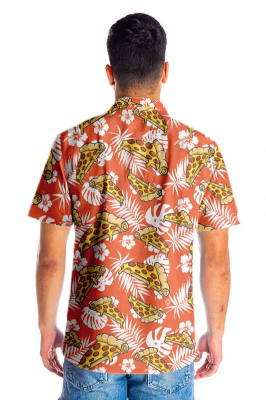 Aloha Tropical Pizza Shirt For Men Hawaiian Shirt, 3D Pizza Hawaiian Shirt, Perpect Gift For Men, Lovers, Husband, Boyfriend, Family