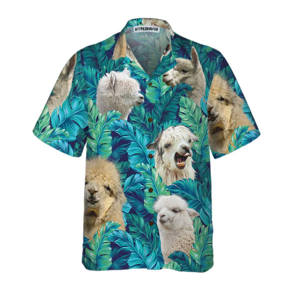 Funny Alpaca Tropical Hawaiian Shirt, Alpaca Aloha Shirt For Men And Women, Best Gift For Alpaca Lovers, Friends, Family