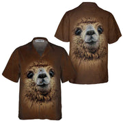 Funny Alpaca Hawaiian Shirt, Brown Alpaca Aloha Shirt For Men & Women, Best Gift For Alpaca Lovers