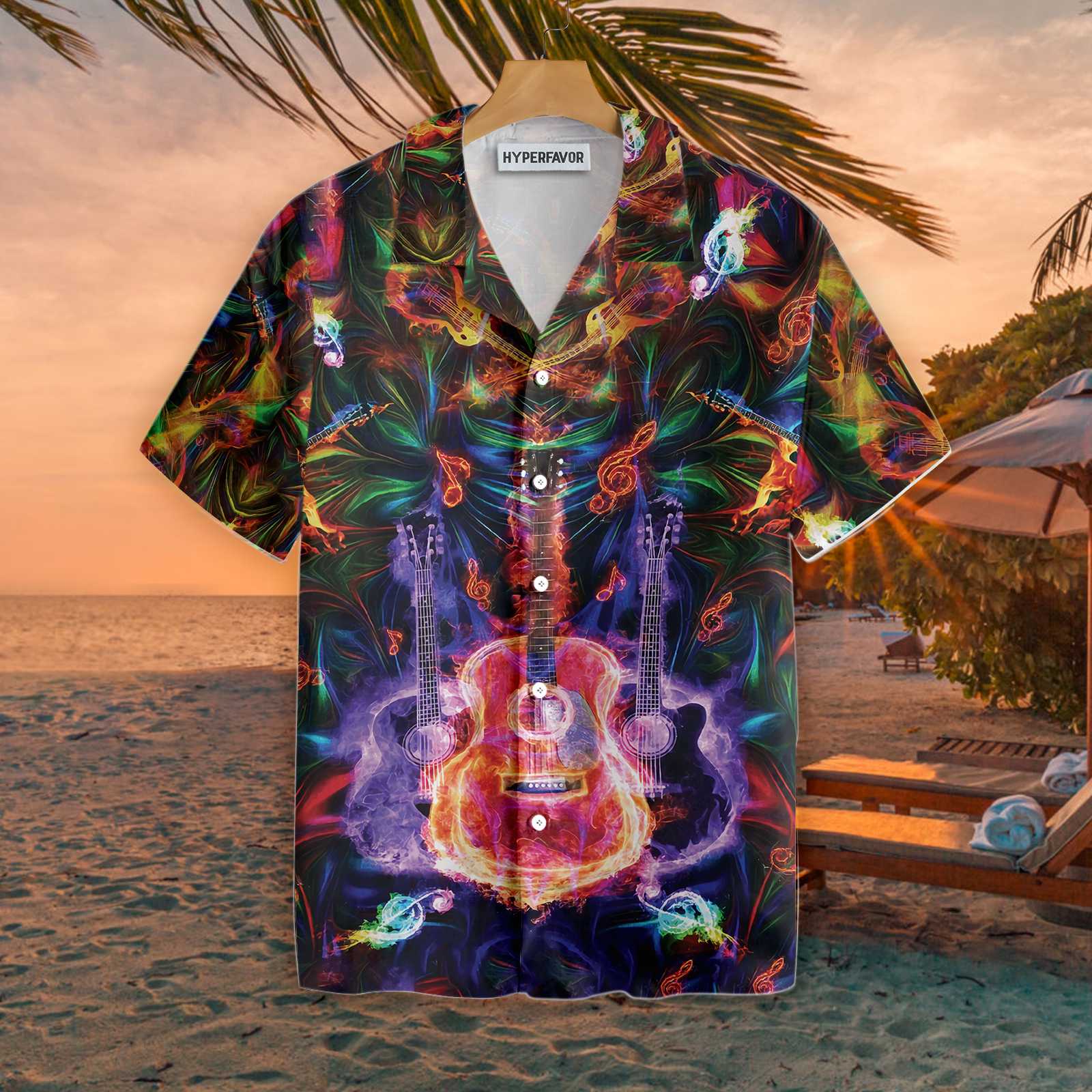 Amazing Guitar For Life Hawaiian Shirt, Color Guitar Aloha Shirt For Men & Women, Best Gift For Guitar Lovers