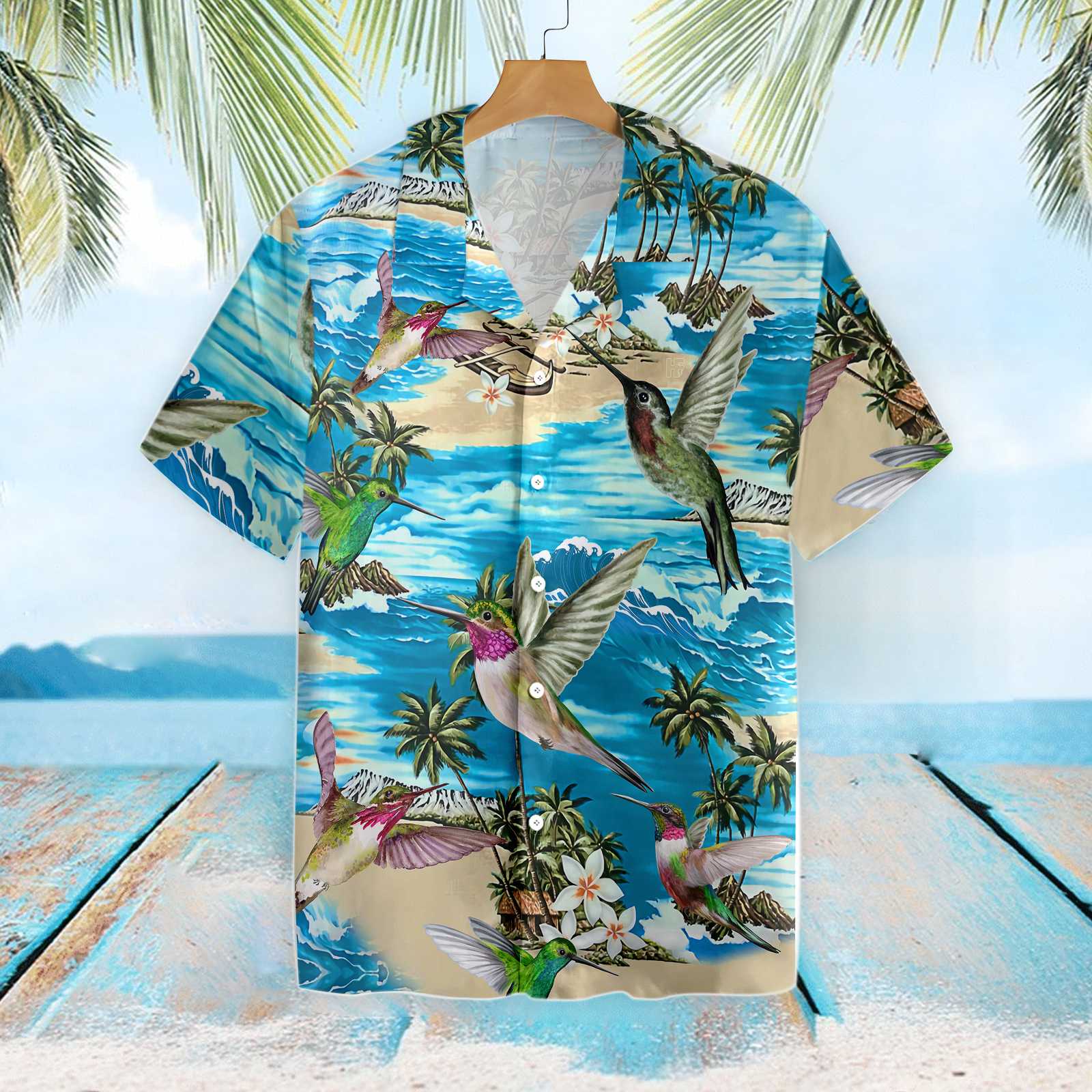 Amazing Hummingbird Hawaiian Shirt, Hummingbird Beach Aloha Shirt For Men & Women, Best Gift For Husband, Wife, Boyfriend, Girlfriend, Friend, Family
