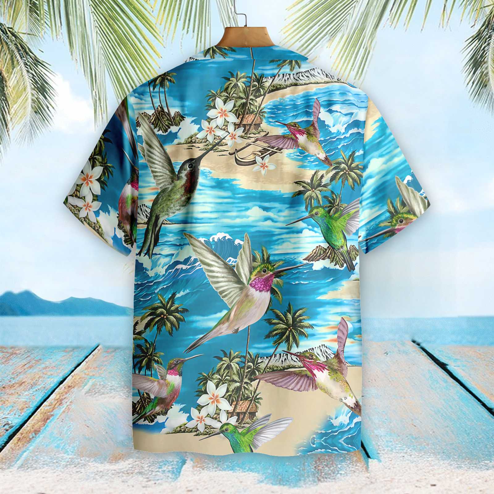 Amazing Hummingbird Hawaiian Shirt, Hummingbird Beach Aloha Shirt For Men & Women, Best Gift For Husband, Wife, Boyfriend, Girlfriend, Friend, Family