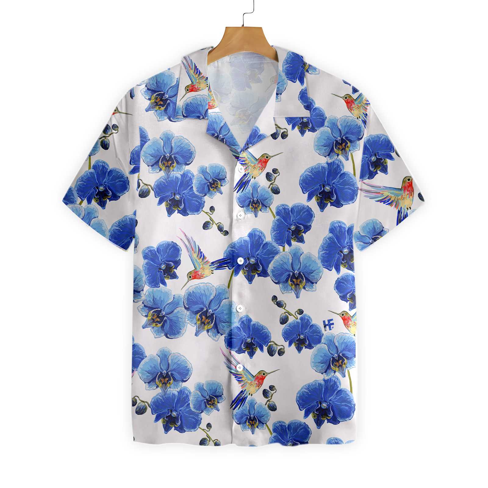 Amazing Hummingbird Hawaiian Shirt, Hummingbird Blue Flower Aloha Shirt For Men & Women, Best Gift For Husband, Wife, Boyfriend, Girlfriend, Friend, Family