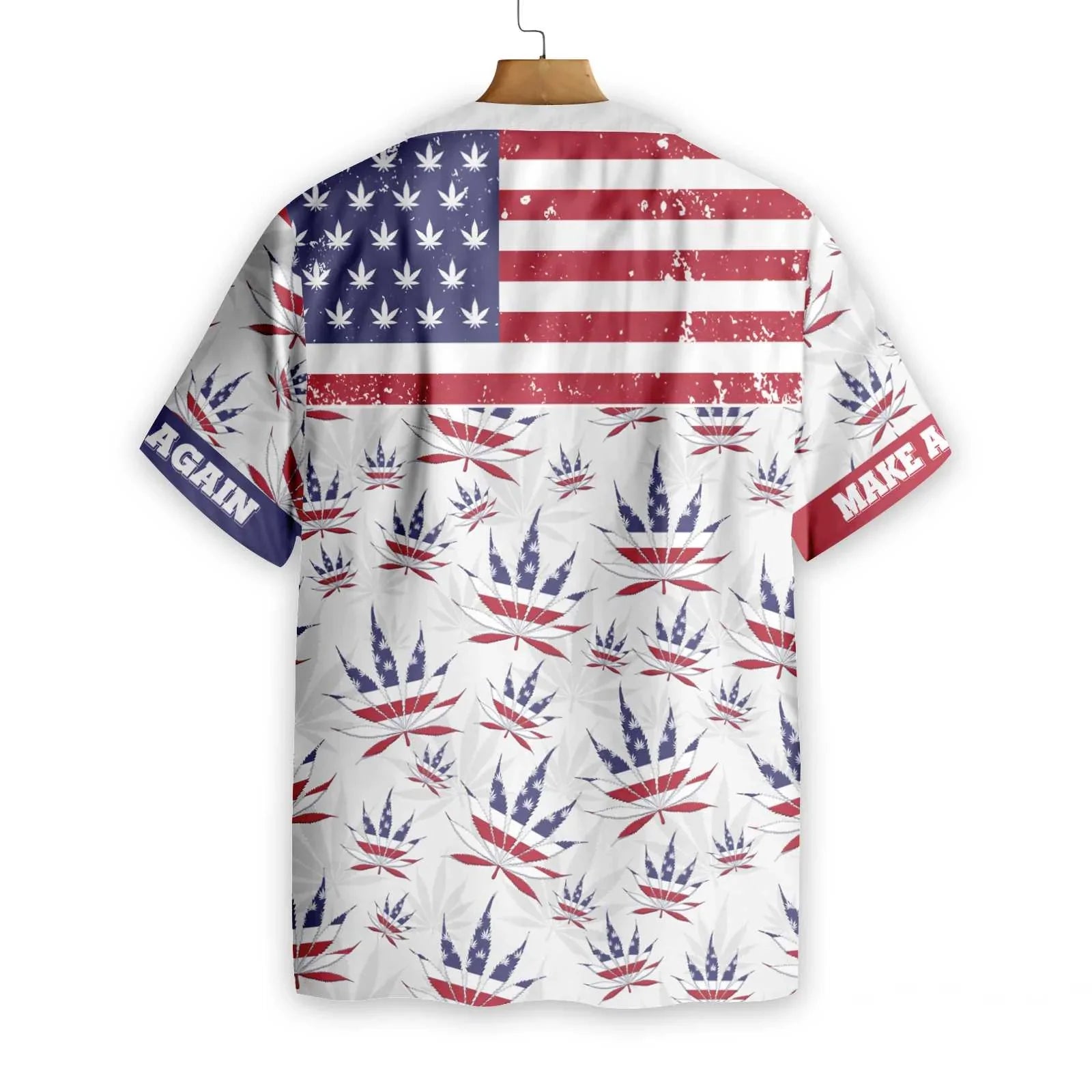 America Flag Marijuana Leaf Hawaiian Shirt, Make American Aloha Shirt For Men & Women, Best Gift For Husband, Wife, Boyfriend, Girlfriend, Friend, Family