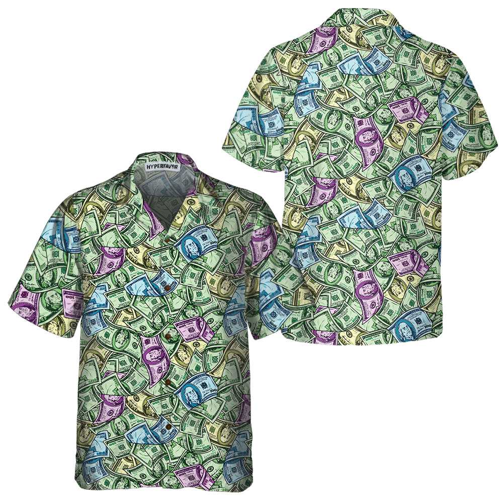 American Currency Banknotes Seamless Pattern Dollar Hawaiian Shirt, Funny Money Aloha Shirt Gift For Men