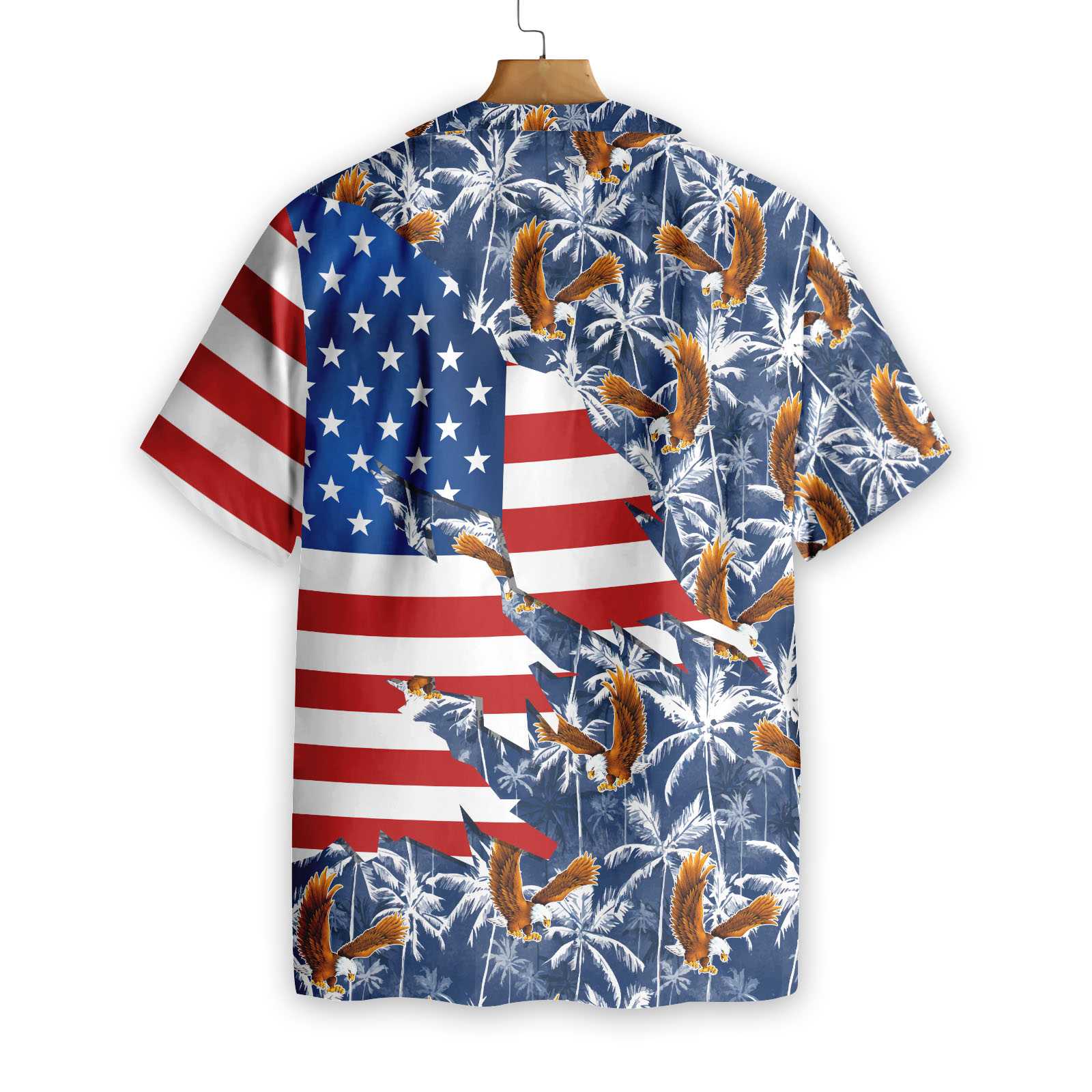 American Flag Eagle Palm Tree Hawaiian Shirt, Eagle Palm Aloha Shirt For Men & Women, Best Gift For Patriot, Husband, Wife, Boy