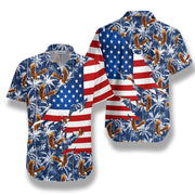 American Flag Eagle Palm Tree Hawaiian Shirt, Eagle Palm Aloha Shirt For Men & Women, Best Gift For Patriot, Husband, Wife, Boy