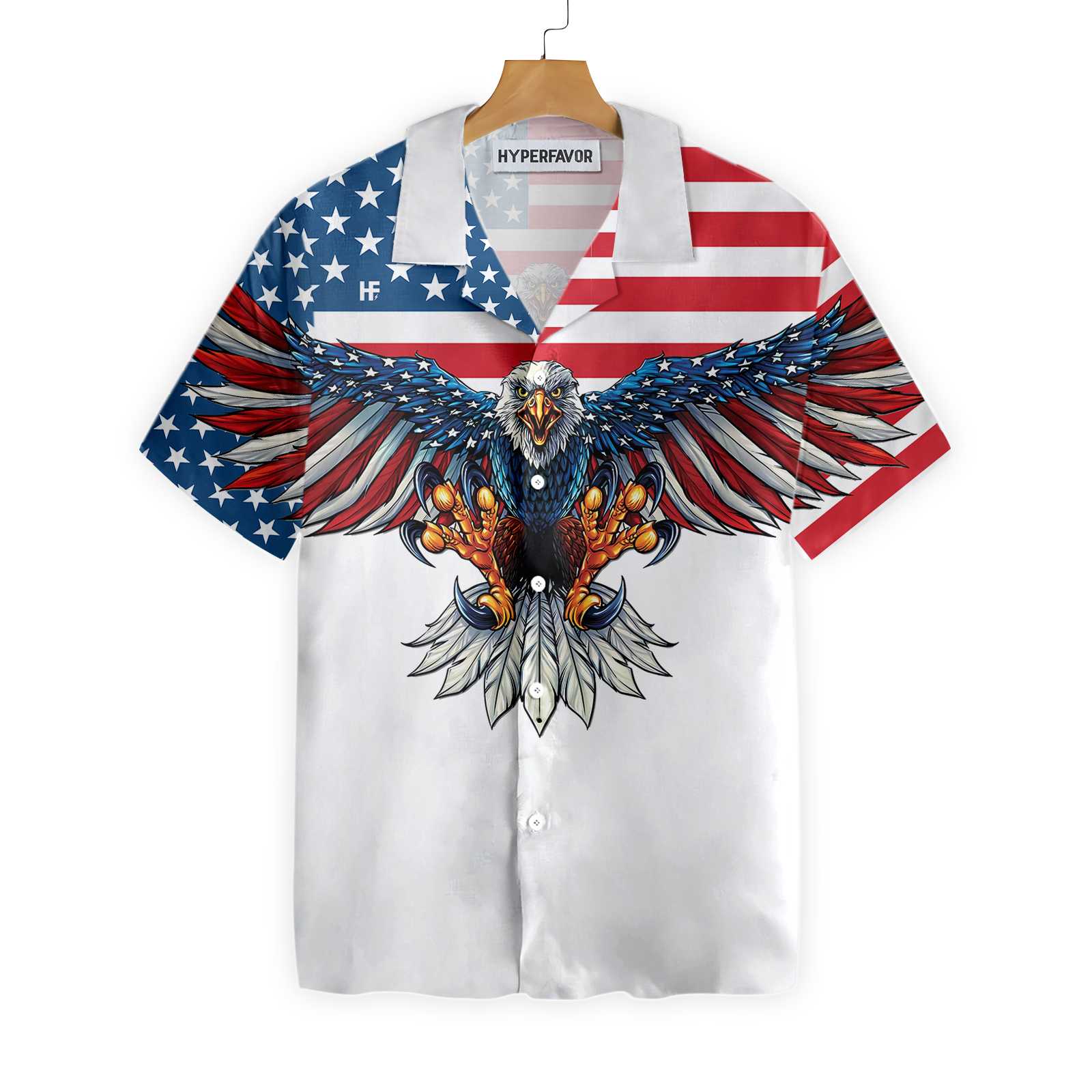 American Flag Eagle Hawaiian Shirt, Stay Strong America Aloha Shirt For Men & Women, Best Gift For Patriot, Husband, Wife, Boyfriend, Girlfriend